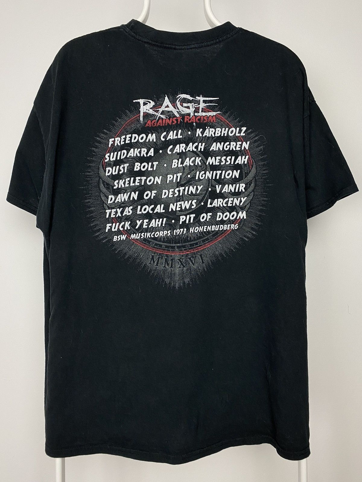 Gildan × Vintage Rage Against Racism Festival Vintage Black T-Shirt Size US XL / EU 56 / 4 - 7 Thumbnail