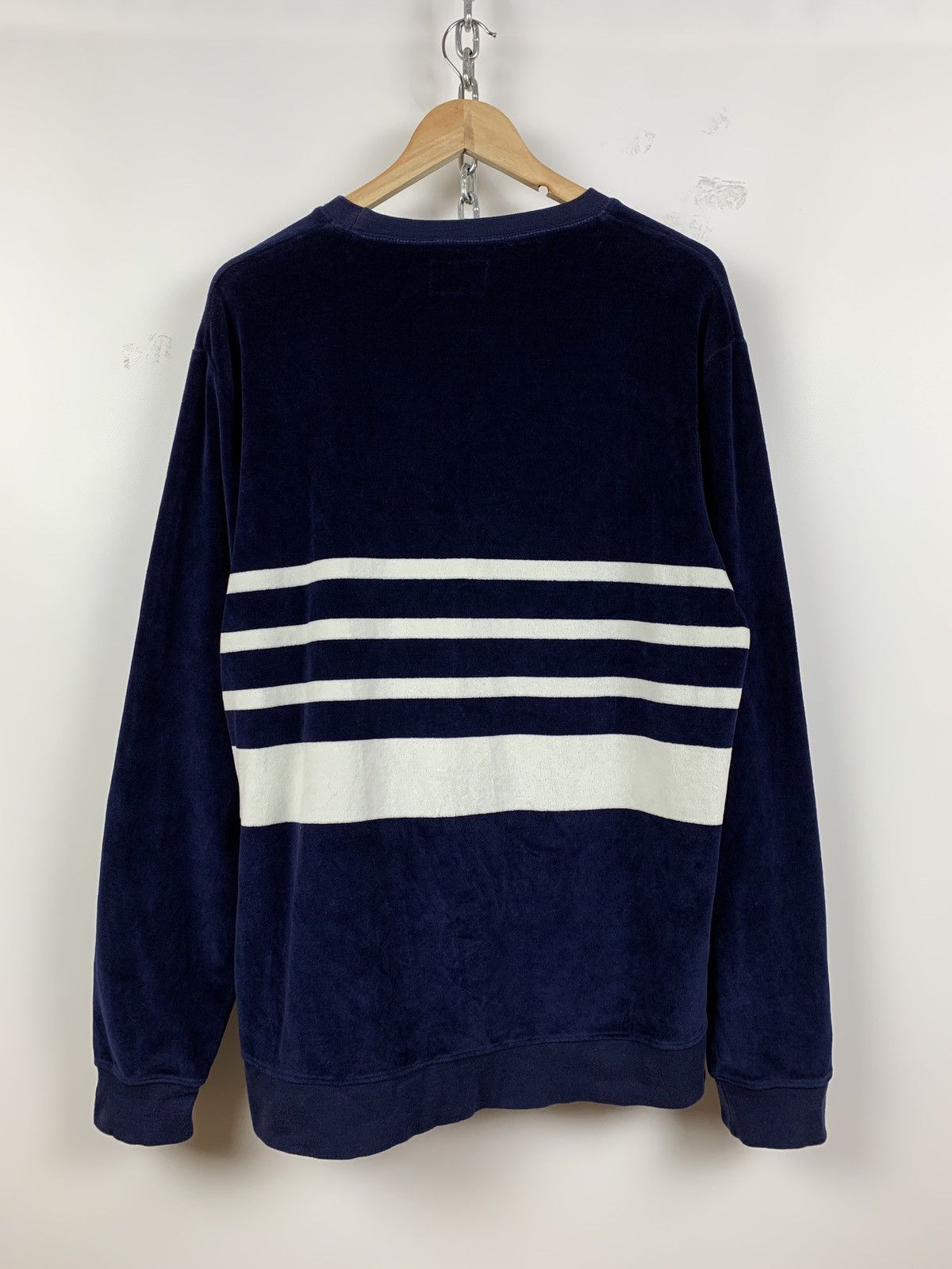 Stussy Vintage Stussy Towel Striped Navy/White Crewneck Sweatshirt Size US L / EU 52-54 / 3 - 3 Thumbnail
