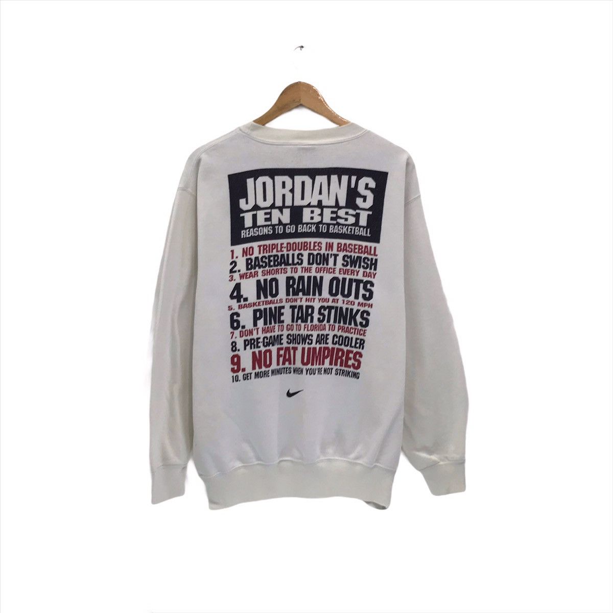 Jordan Brand × Nike × Vintage Vintage Nike Air Jordan’s Sweatshirt 10 Best Basketball Team Size US M / EU 48-50 / 2 - 3 Thumbnail
