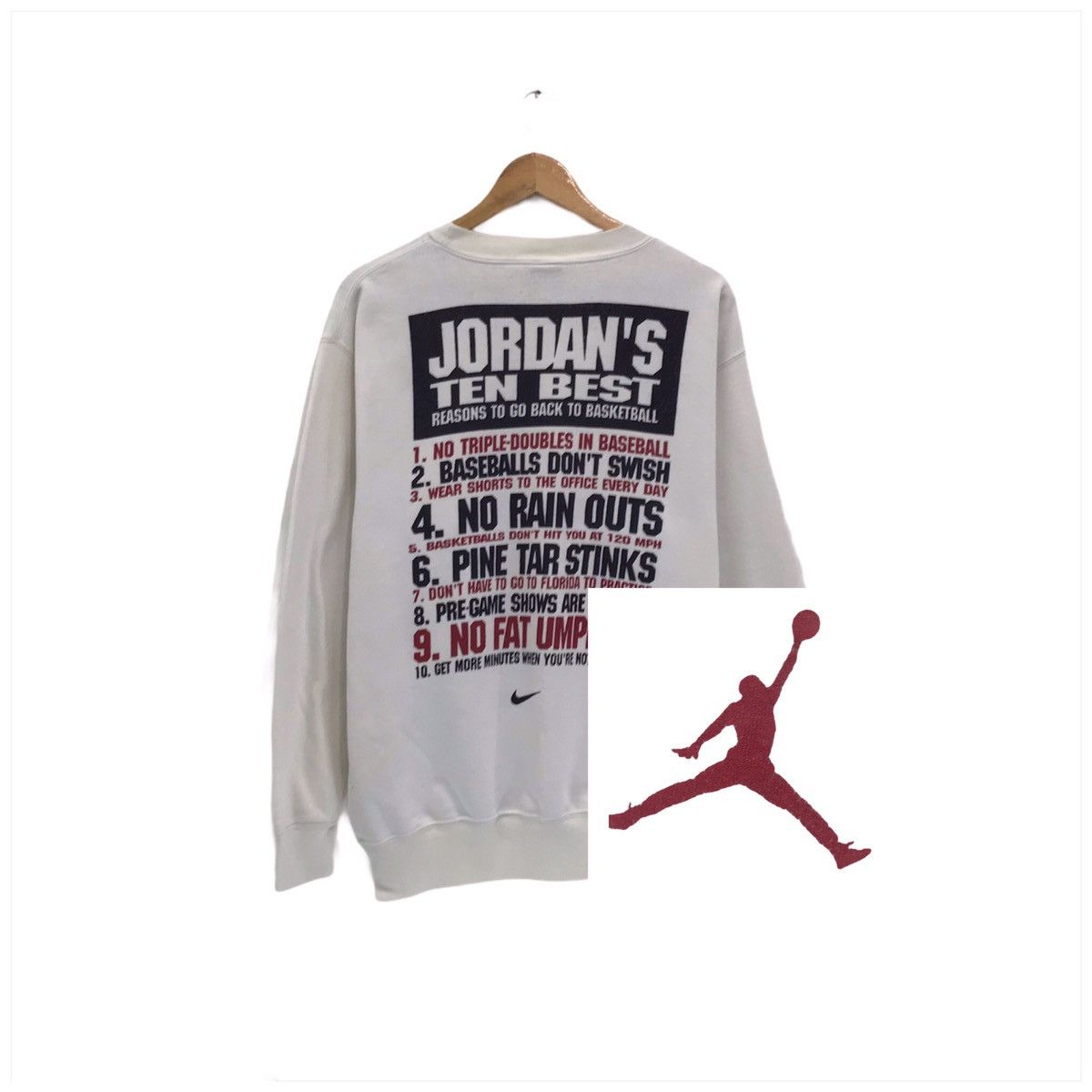 Jordan Brand × Nike × Vintage Vintage Nike Air Jordan’s Sweatshirt 10 Best Basketball Team Size US M / EU 48-50 / 2 - 1 Thumbnail