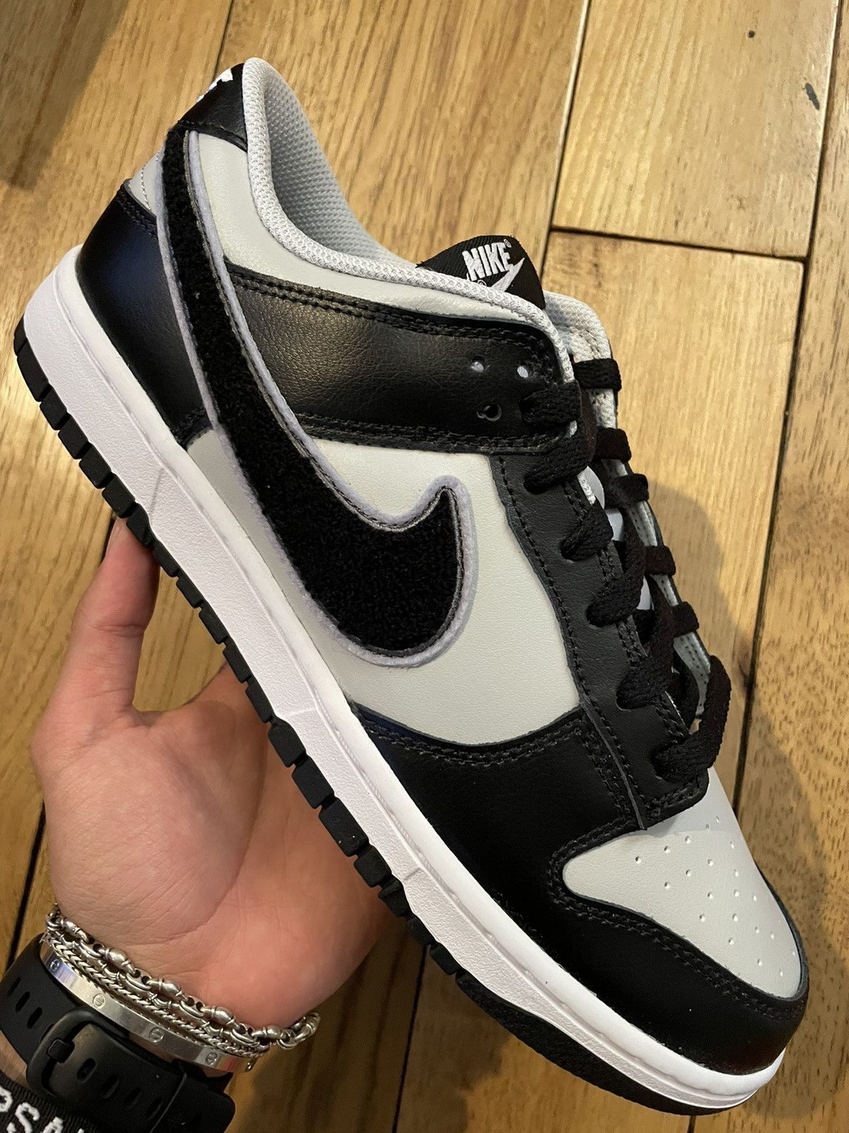 Nike Nike Dunk Low Chenille Swoosh Black Grey Size US 10 / EU 43 - 2 Thumbnail