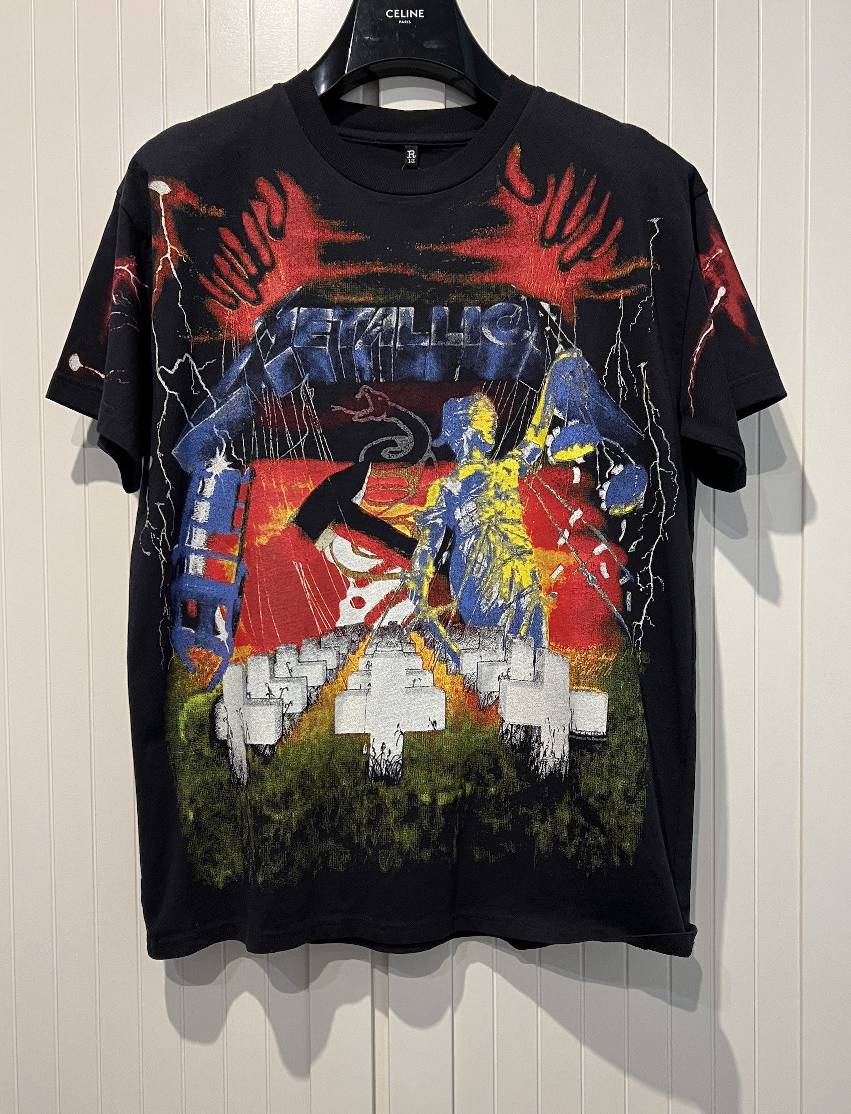 image of R13 Ss'18 T-Shirt Metallica in Black, Men's (Size Small)