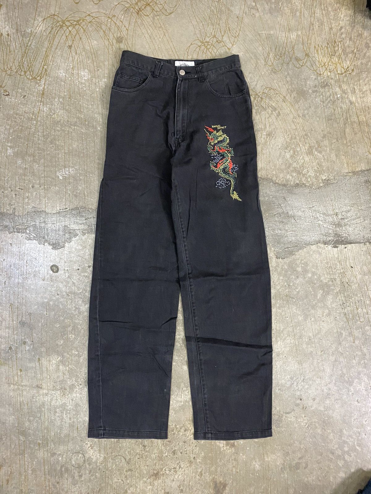 Kansai Yamamoto 80's Kansai IMPACT Embroidered Dragon Denim Size US 28 / EU 44 - 2 Thumbnail