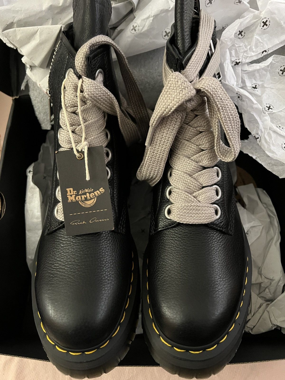 Dr. Martens × Rick Owens NEW RICK OWENS x Dr. Martens 1460 Jumbo lace Quad Sole Boots Size US 8 / EU 41 - 4 Thumbnail