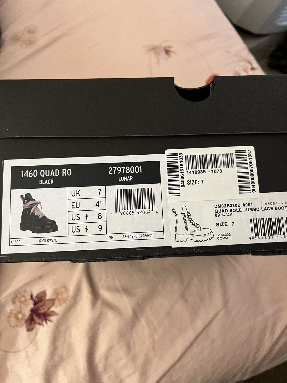 Dr. Martens × Rick Owens NEW RICK OWENS x Dr. Martens 1460 Jumbo lace Quad Sole Boots Size US 8 / EU 41 - 6 Thumbnail