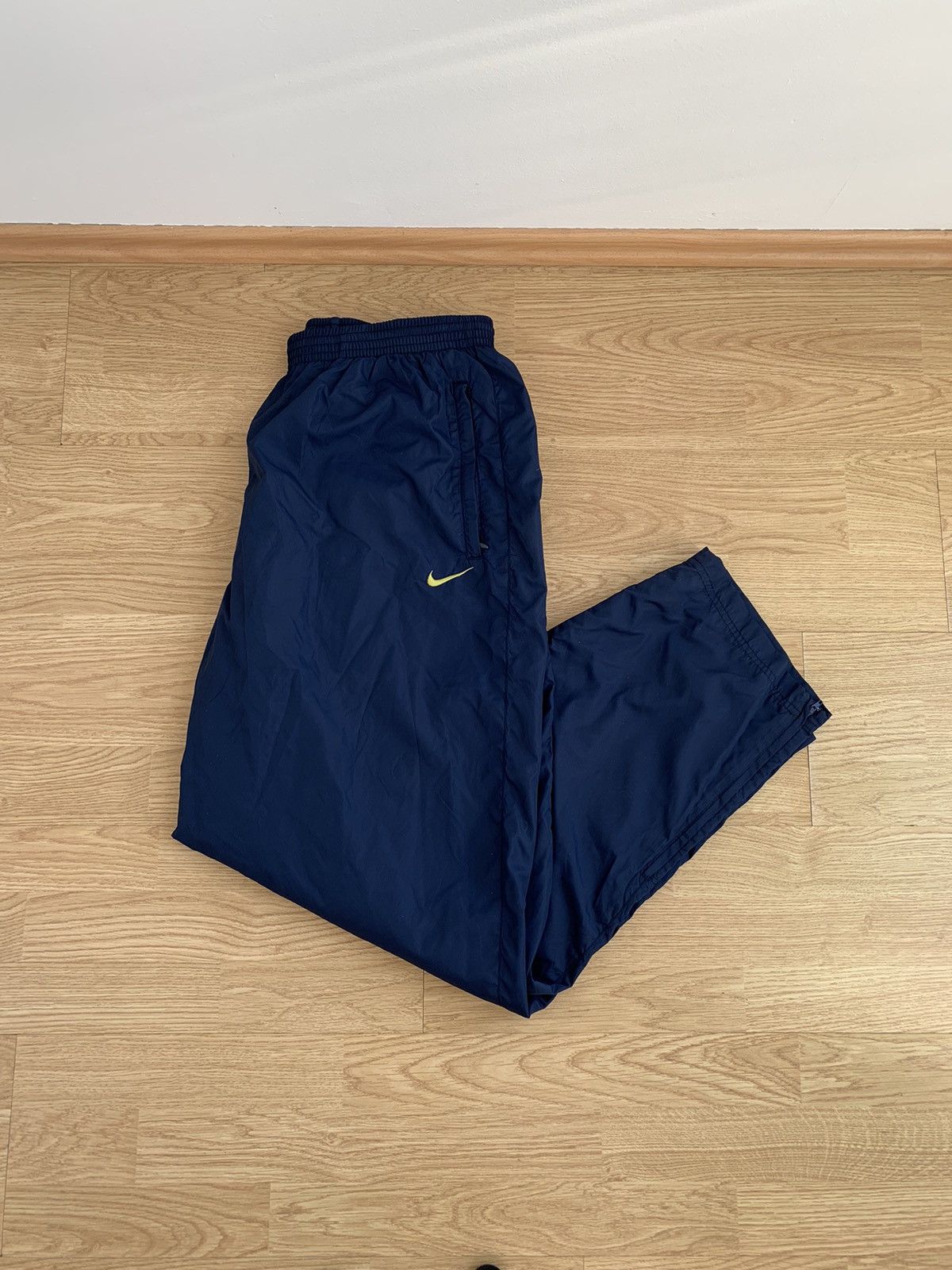 Nike × Vintage Vintage 90s Nike Navy Track Pants Swoosh Size US 36 / EU 52 - 6 Thumbnail