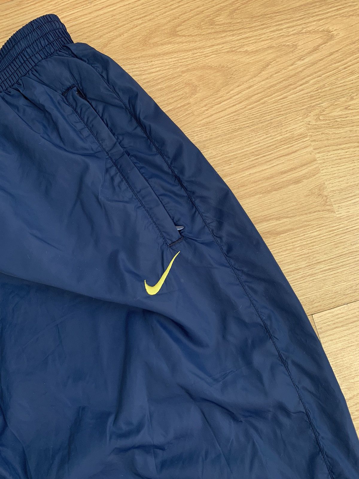 Nike × Vintage Vintage 90s Nike Navy Track Pants Swoosh Size US 36 / EU 52 - 4 Thumbnail
