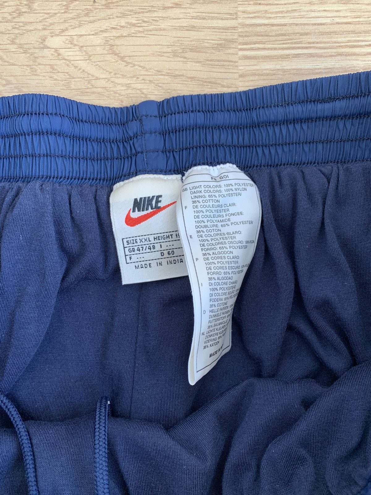 Nike × Vintage Vintage 90s Nike Navy Track Pants Swoosh Size US 36 / EU 52 - 5 Thumbnail