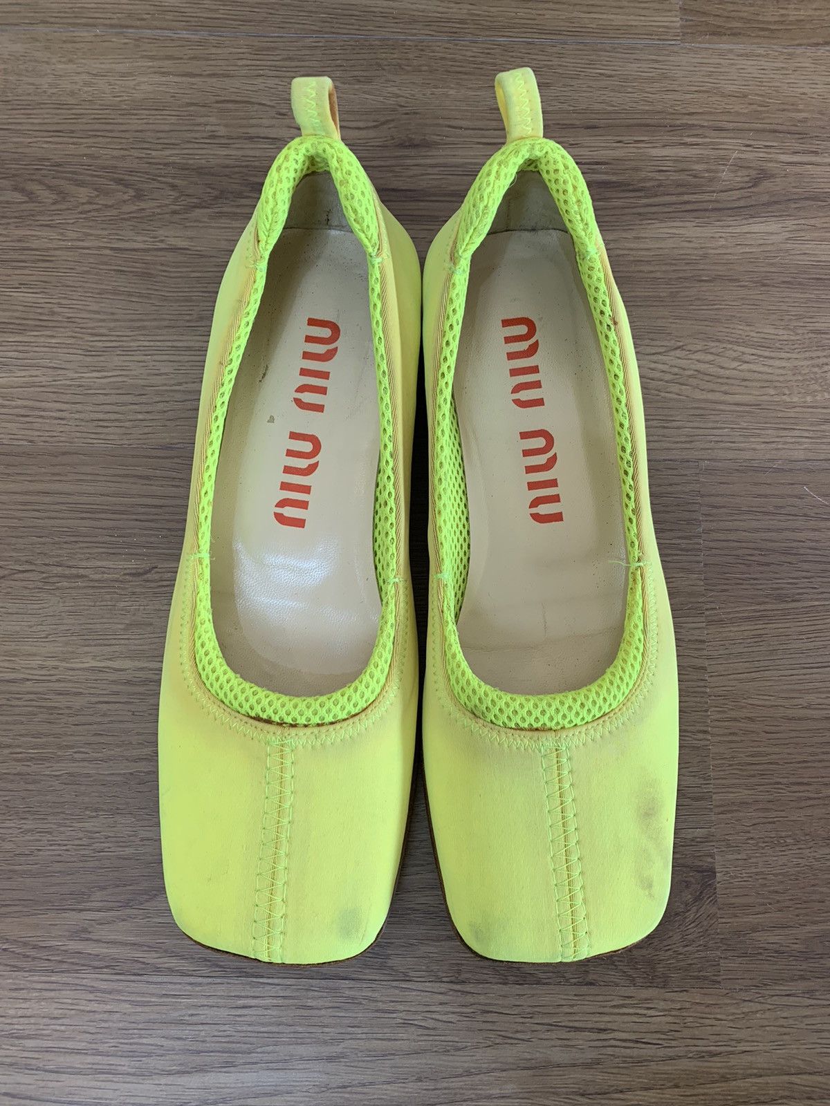 Miu Miu Miu Miu Y2K neon neoprene flat shoes Size US 6.5 / IT 36.5 - 2 Thumbnail