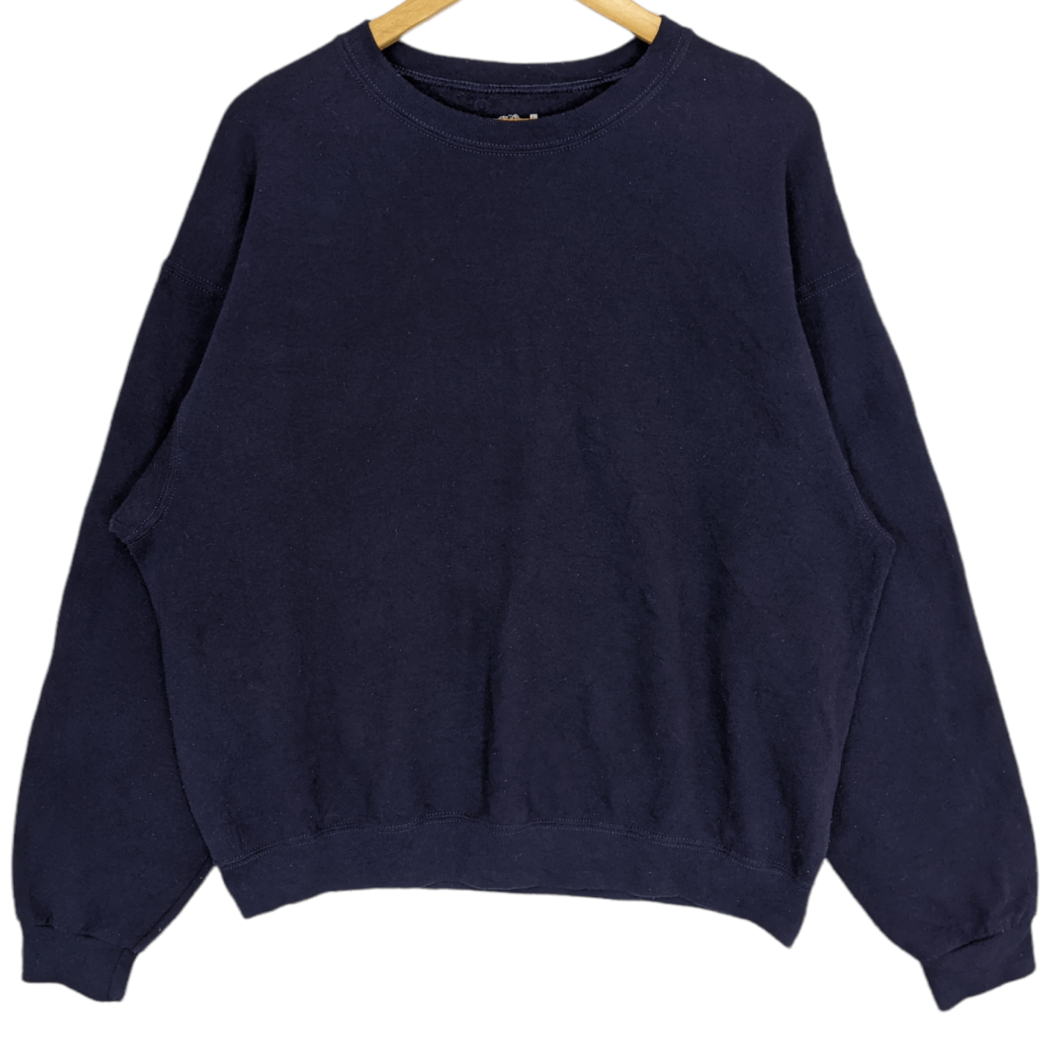 American Apparel FRUIT OF THE LOOM Dark Blue Plain Jumper Sweatshirt Size US L / EU 52-54 / 3 - 2 Thumbnail