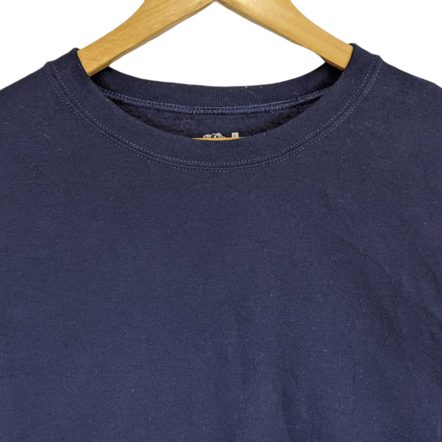 American Apparel FRUIT OF THE LOOM Dark Blue Plain Jumper Sweatshirt Size US L / EU 52-54 / 3 - 4 Thumbnail