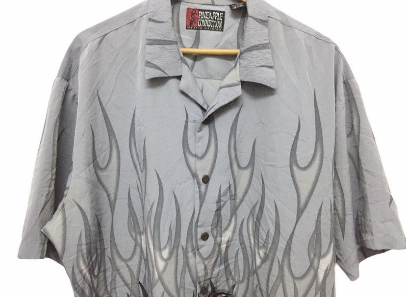 Japanese Brand × Toyo Enterprises 1990s Fire flame dragon button up shirt 100% polyester Size US XL / EU 56 / 4 - 3 Thumbnail