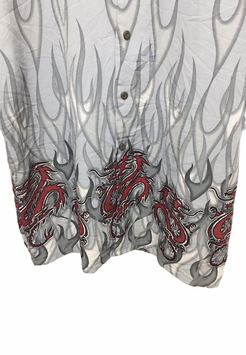 Japanese Brand × Toyo Enterprises 1990s Fire flame dragon button up shirt 100% polyester Size US XL / EU 56 / 4 - 4 Thumbnail