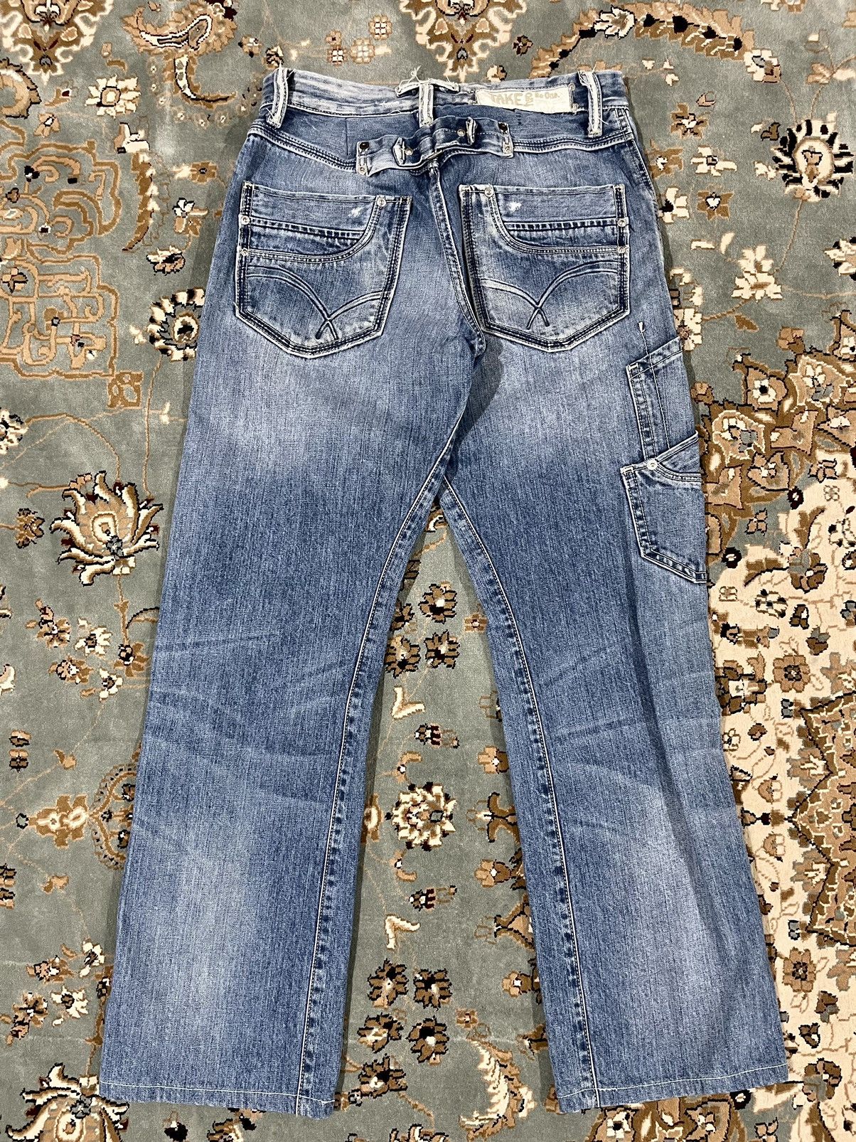 Japanese Brand × Vintage VINTAGE BE ONE TAKE TWO MUSCLE DENIM BACK BUCKLE SIZE 28X29 Size US 28 / EU 44 - 10 Thumbnail