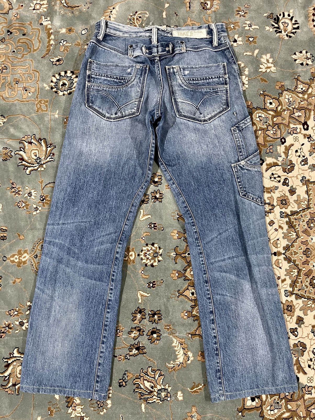 Japanese Brand × Vintage VINTAGE BE ONE TAKE TWO MUSCLE DENIM BACK BUCKLE SIZE 28X29 Size US 28 / EU 44 - 11 Thumbnail