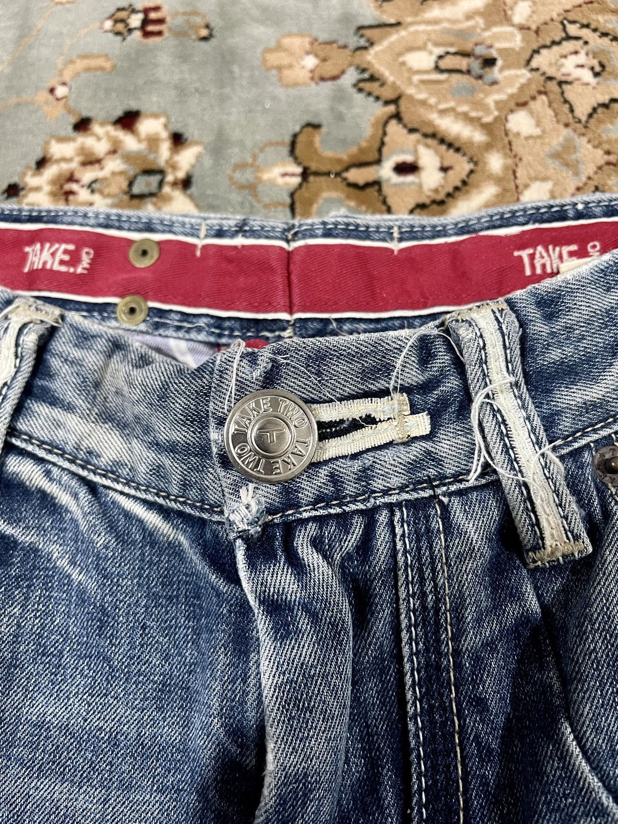 Japanese Brand × Vintage VINTAGE BE ONE TAKE TWO MUSCLE DENIM BACK BUCKLE SIZE 28X29 Size US 28 / EU 44 - 9 Thumbnail