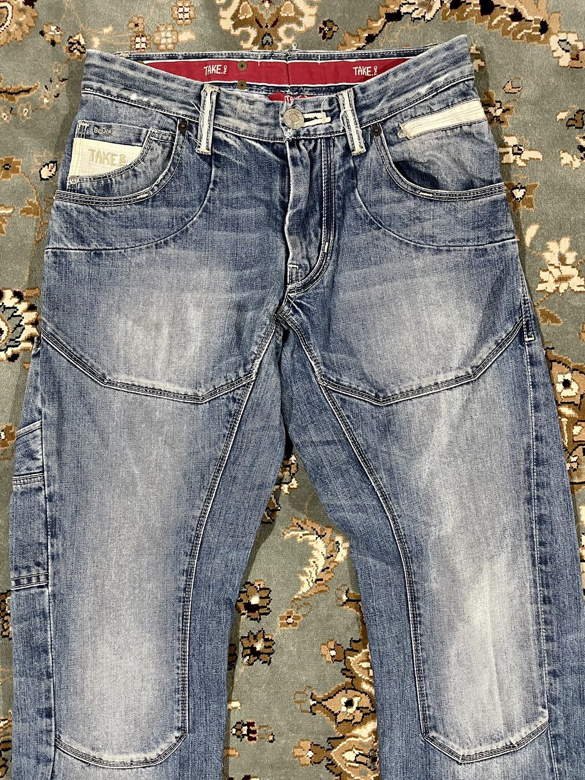 Japanese Brand × Vintage VINTAGE BE ONE TAKE TWO MUSCLE DENIM BACK BUCKLE SIZE 28X29 Size US 28 / EU 44 - 2 Thumbnail