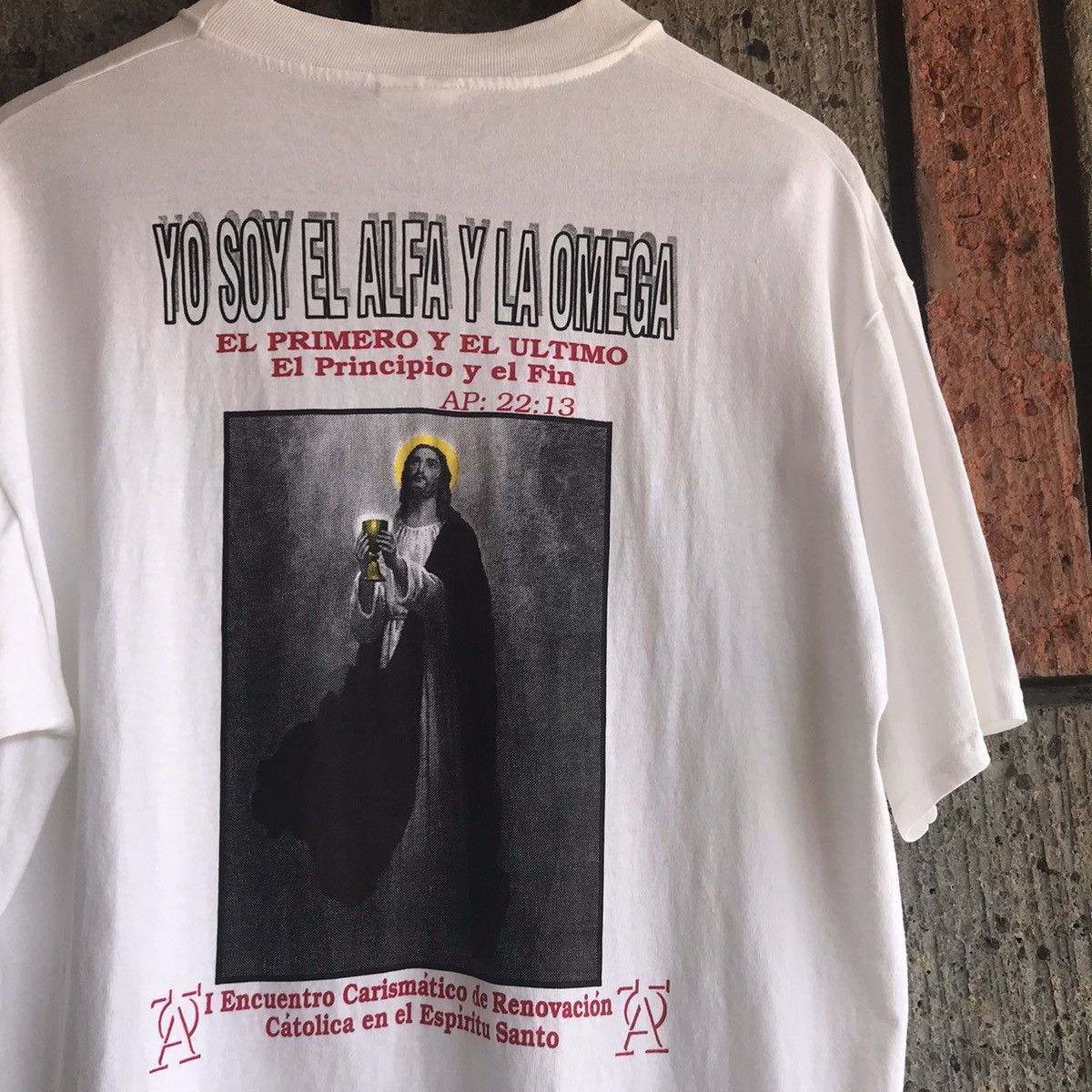 Hanes VTG ‘90s Jesus Tee Shirt Renovacion Carismatica Size US L / EU 52-54 / 3 - 1 Thumbnail