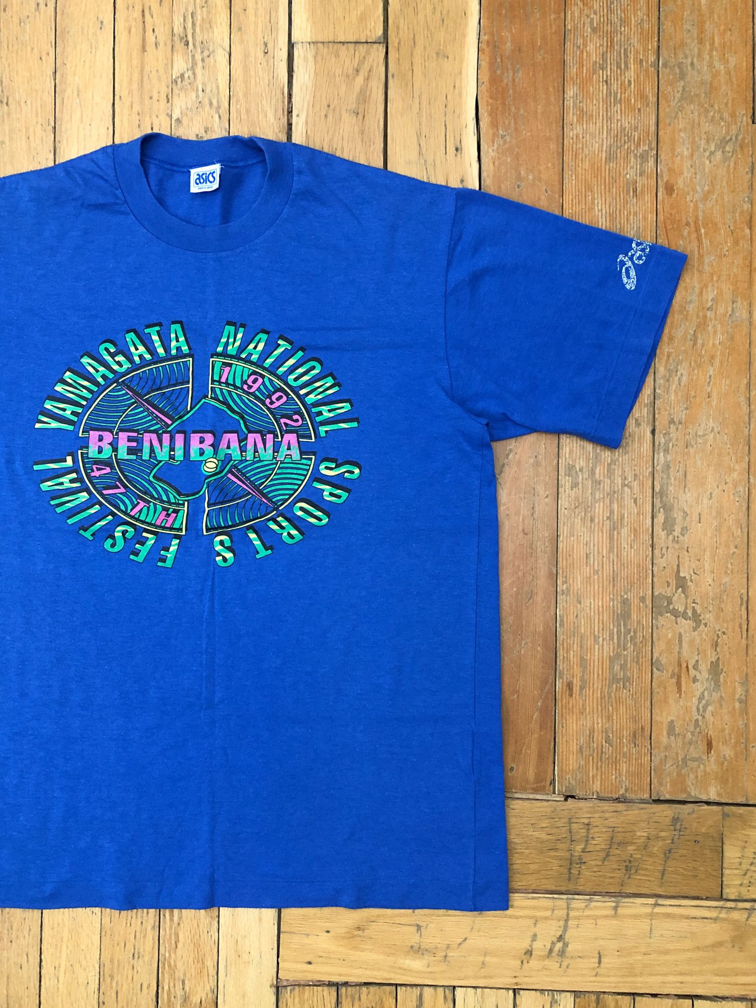 Asics × Japanese Brand × Vintage 1992 Single Stitch 'National Sport Festival' Asics T-Shirt Size US L / EU 52-54 / 3 - 1 Thumbnail