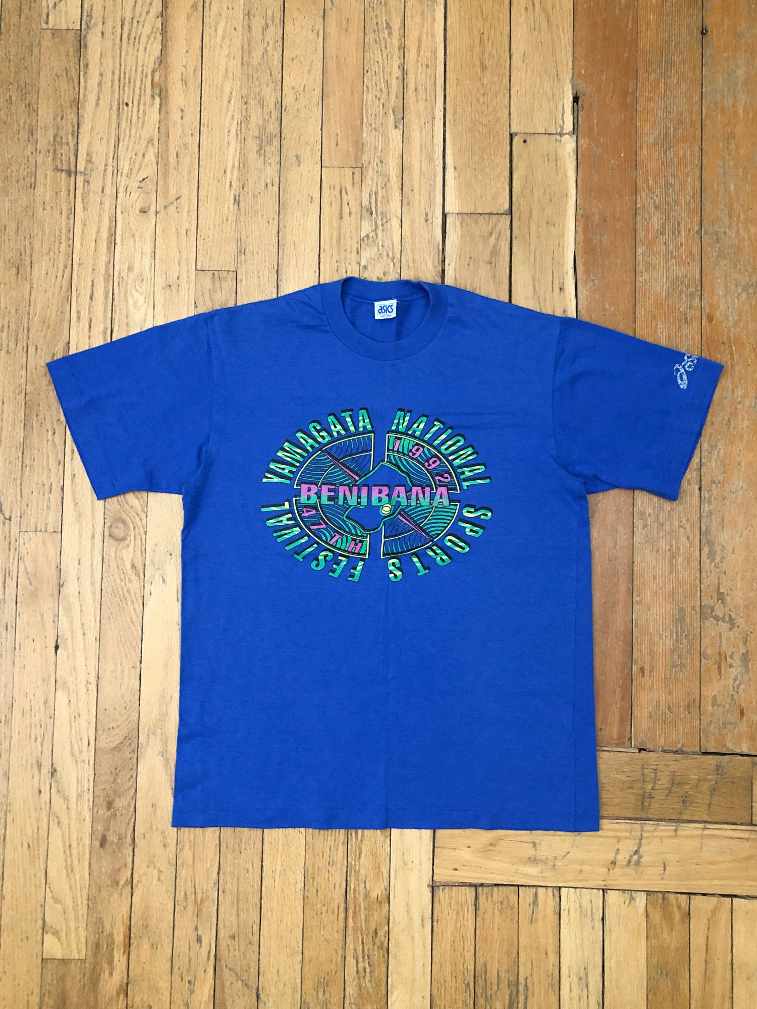 Asics × Japanese Brand × Vintage 1992 Single Stitch 'National Sport Festival' Asics T-Shirt Size US L / EU 52-54 / 3 - 2 Thumbnail