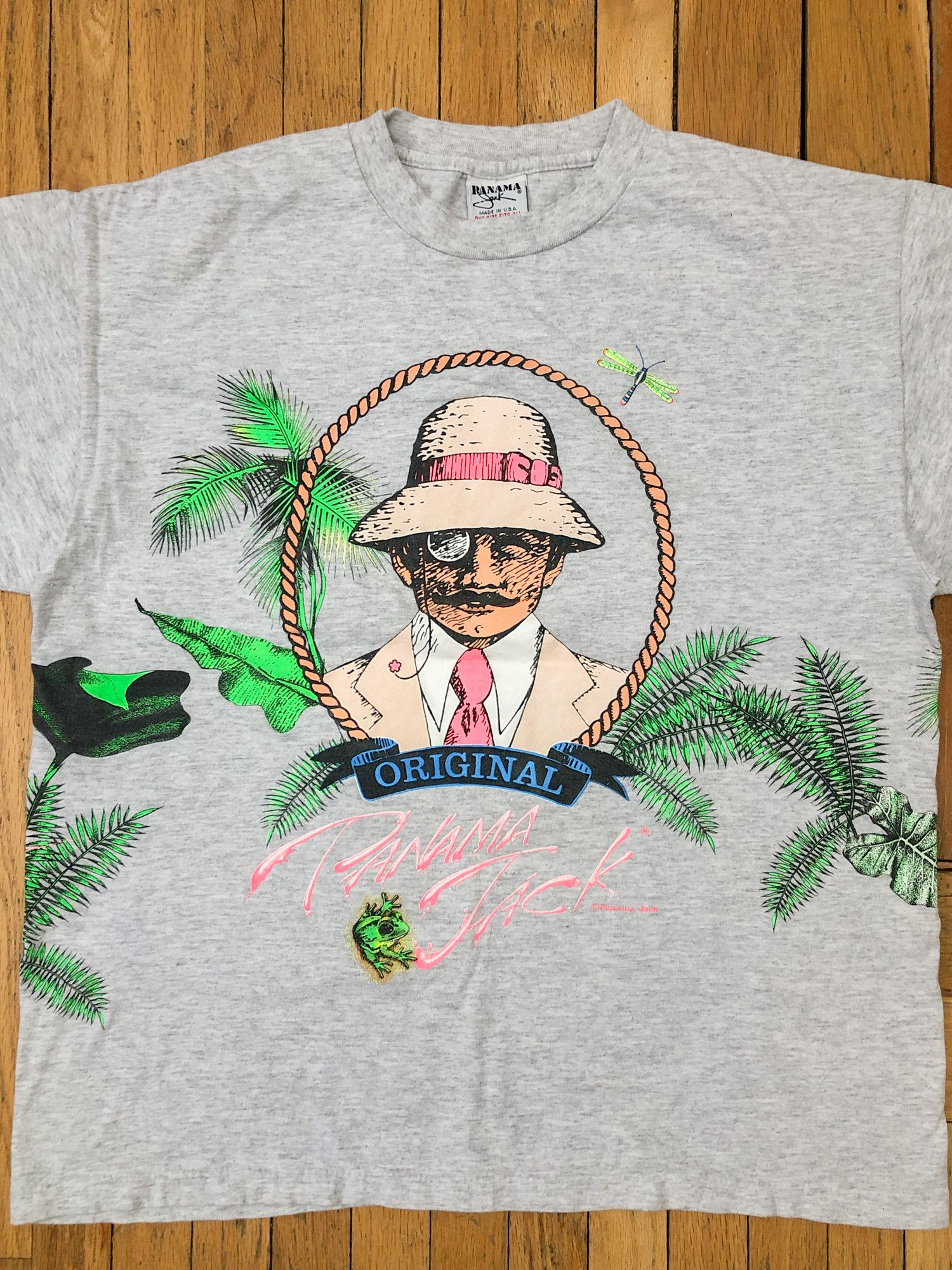 Panama Jack × Vintage 90s Single Stitch All Over Print 'Panama Jack' T-Shirt Size US XL / EU 56 / 4 - 3 Thumbnail