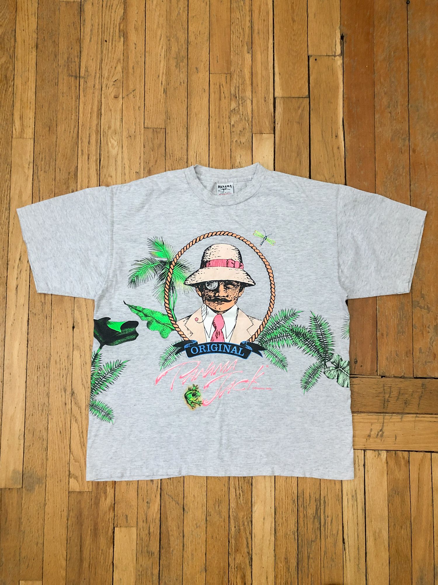 Panama Jack × Vintage 90s Single Stitch All Over Print 'Panama Jack' T-Shirt Size US XL / EU 56 / 4 - 2 Thumbnail