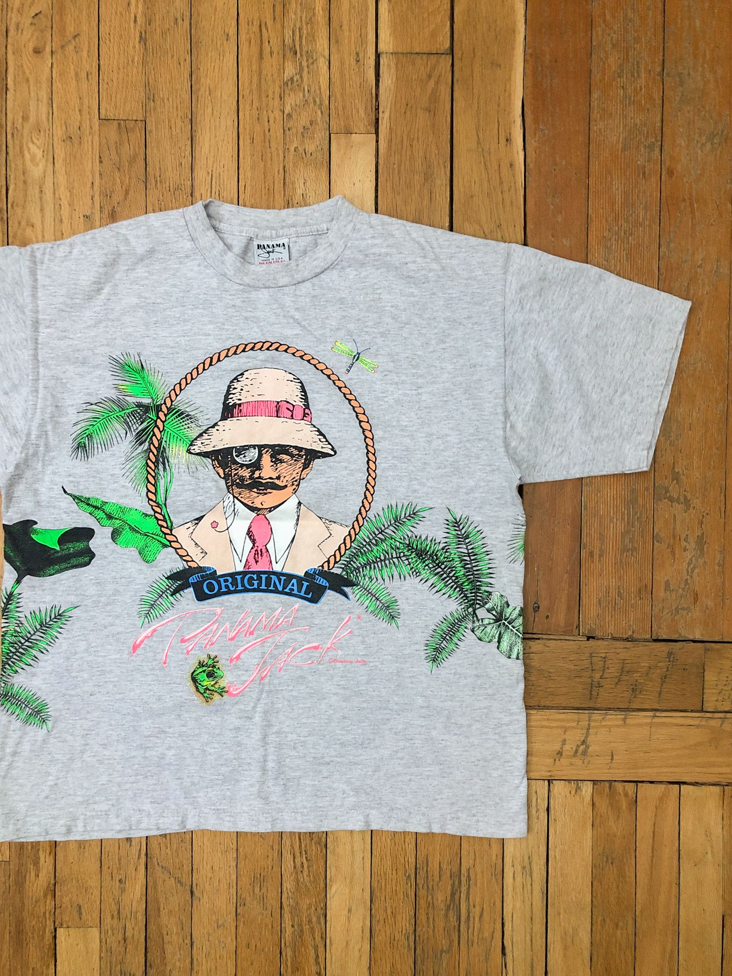 Panama Jack × Vintage 90s Single Stitch All Over Print 'Panama Jack' T-Shirt Size US XL / EU 56 / 4 - 1 Thumbnail
