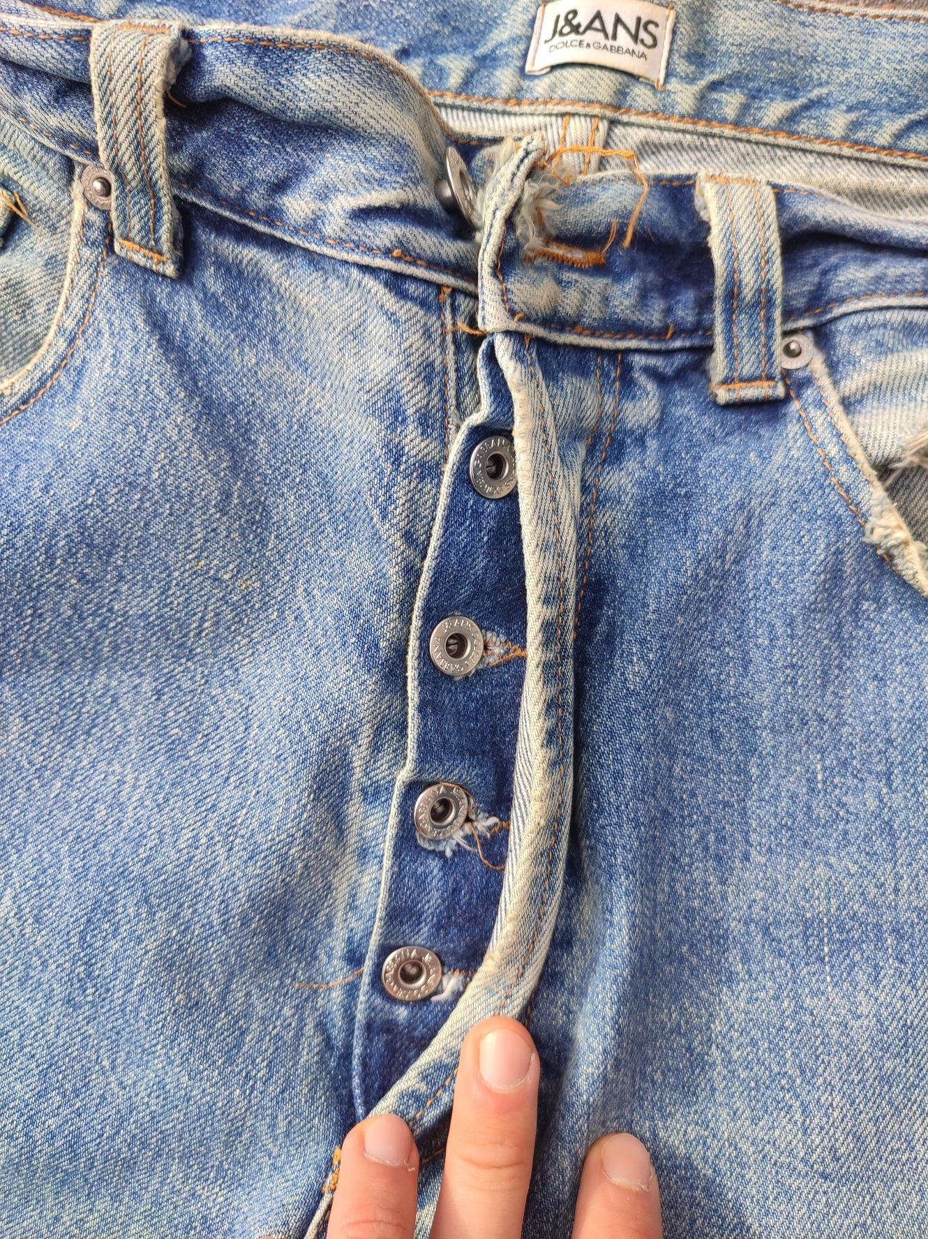 Dolce & Gabbana Dolce & Gabbana J&ANS Vintage Blue Distressed Denim Size US 32 / EU 48 - 5 Thumbnail