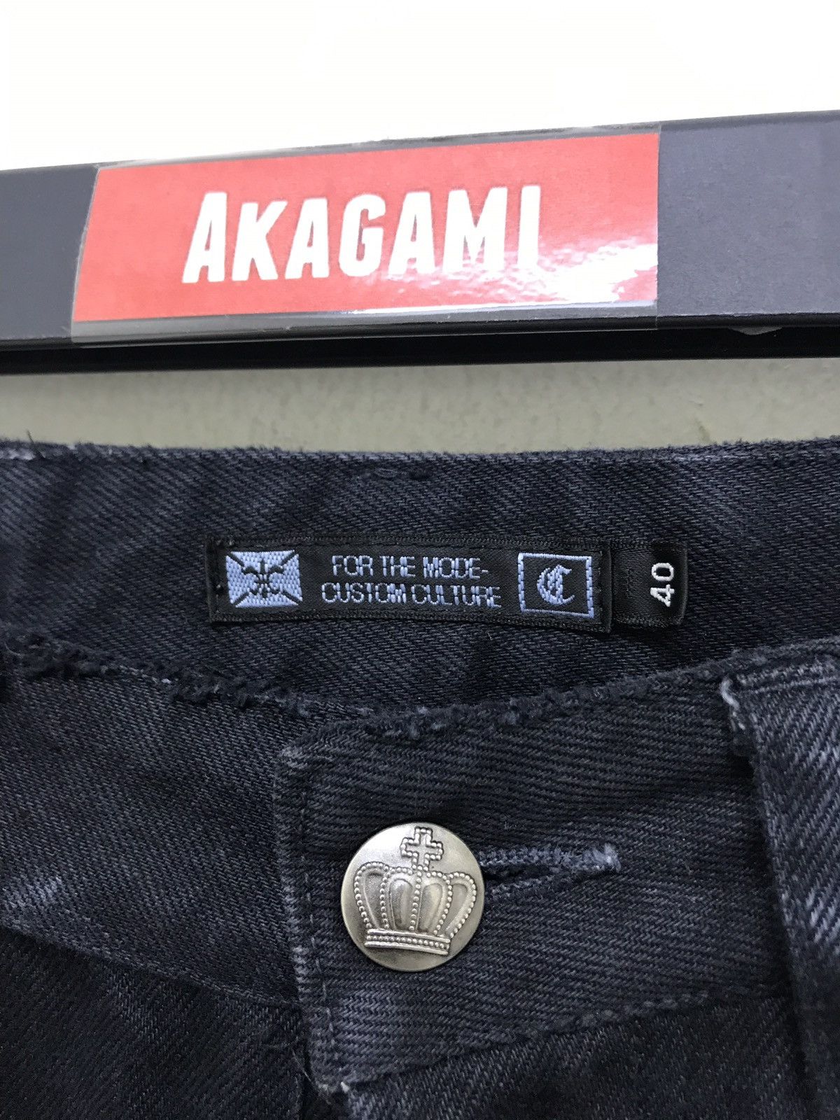 Japanese Brand Custom Culture Black Flare Denim Embroidery Snake Hawk Size US 28 / EU 44 - 9 Thumbnail