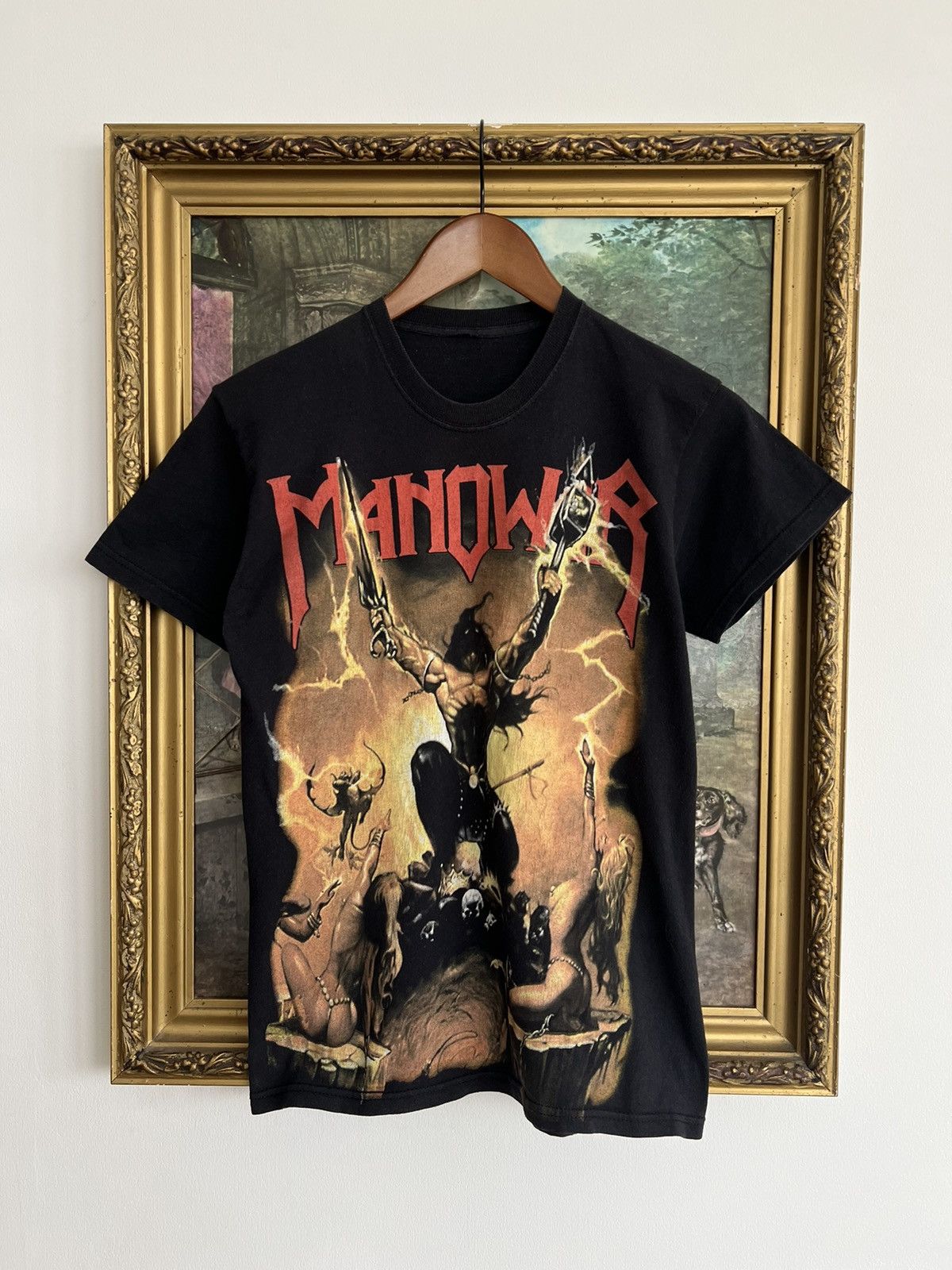 Band Tees Vintage 2000s Manowar Black Tee Size US S / EU 44-46 / 1 - 1 Thumbnail
