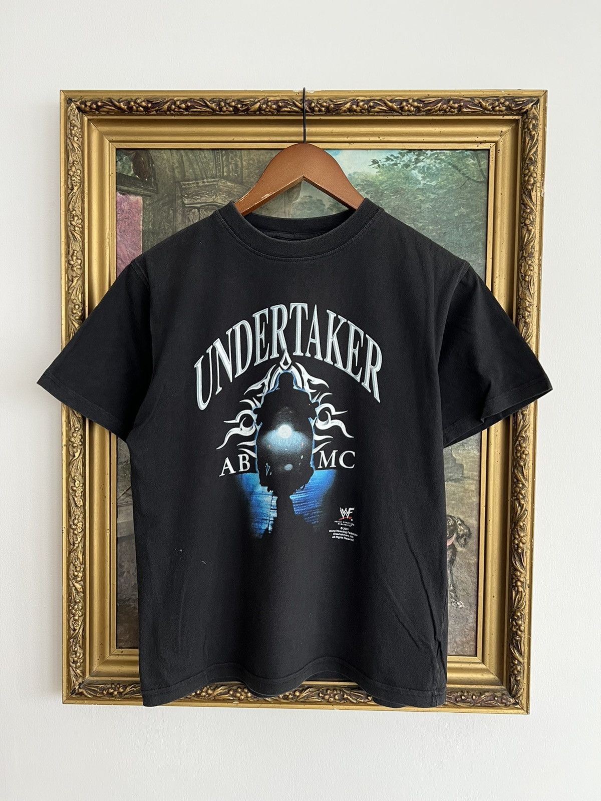 Vintage 2001 The Undertaker Biker ABMC WWE Black Tee