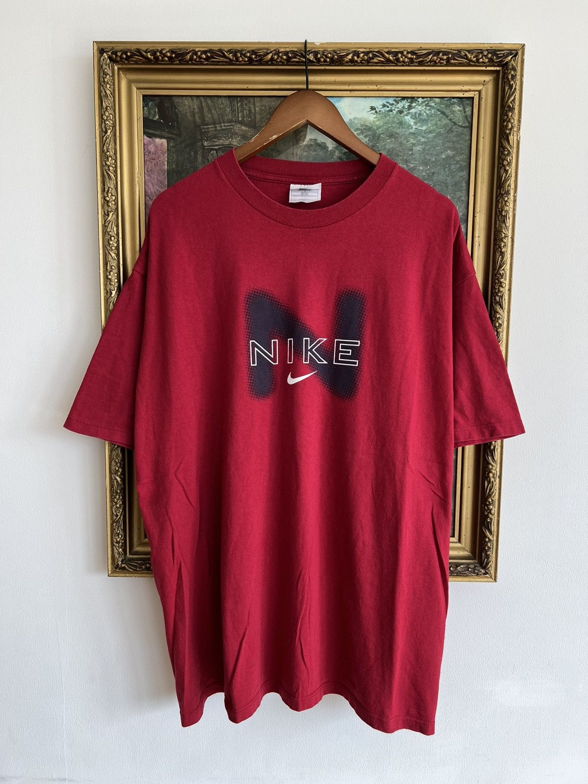 Nike Vintage 90s Nike Streetwear Red Tee Size US XL / EU 56 / 4 - 1 Thumbnail