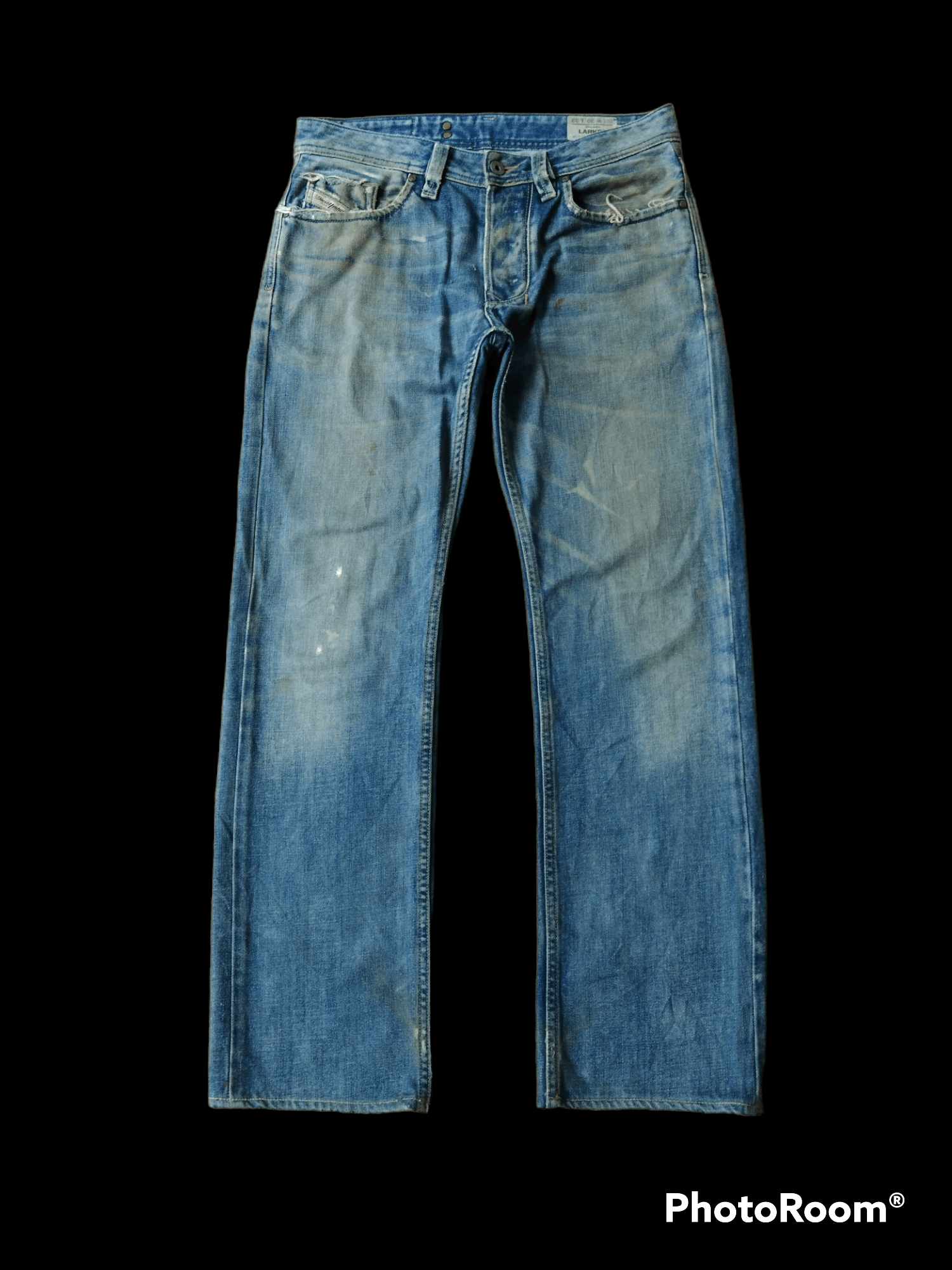 image of Avant Garde x Diesel Distressed Diesel Larkee Made In Italy Denim Pants in Blue Distressed (Size 30