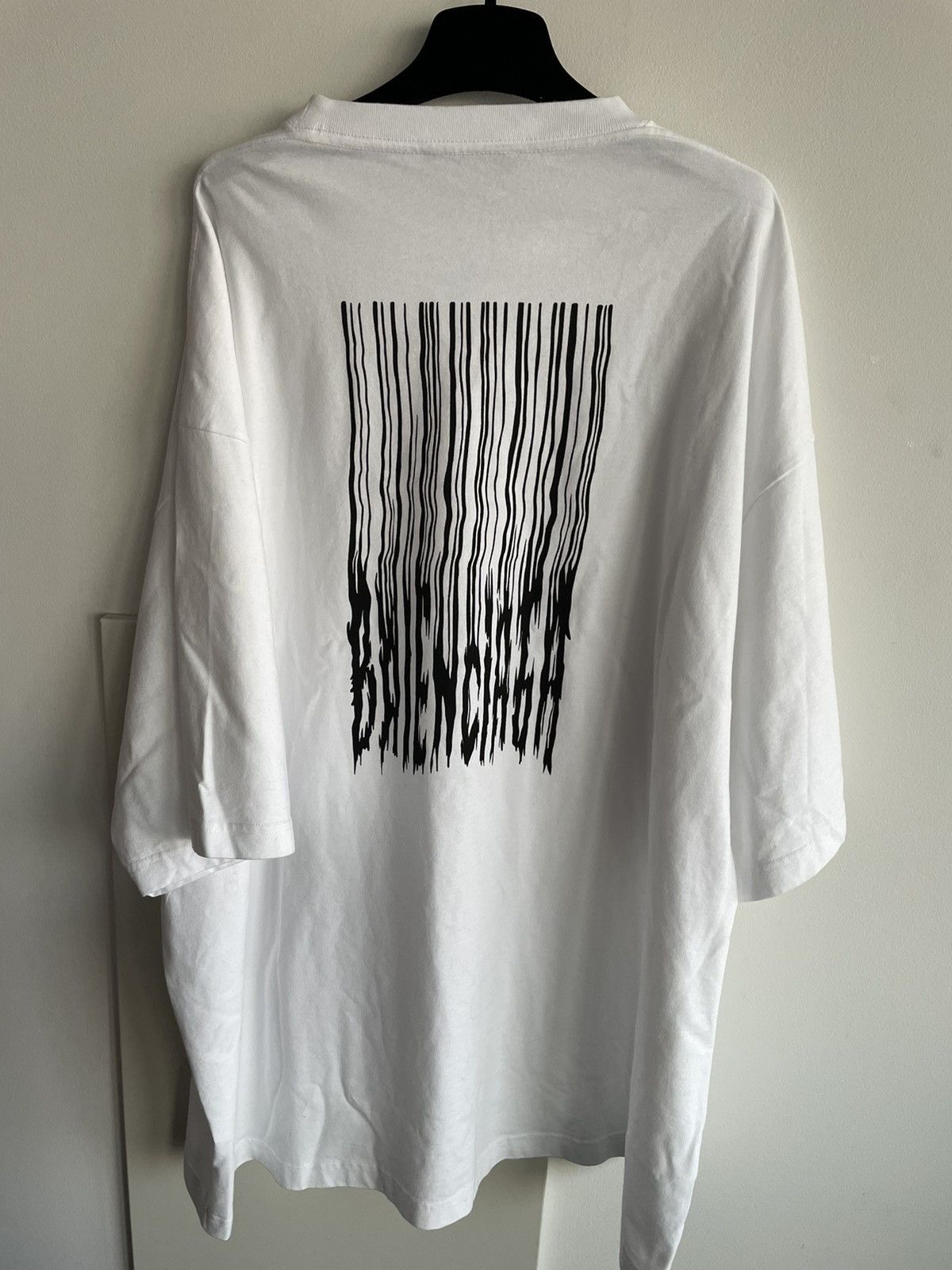 image of Super Runway Balenciaga Logo Brandnew Oversized Tee T-Shirt in White, Men's (Size 2XL)