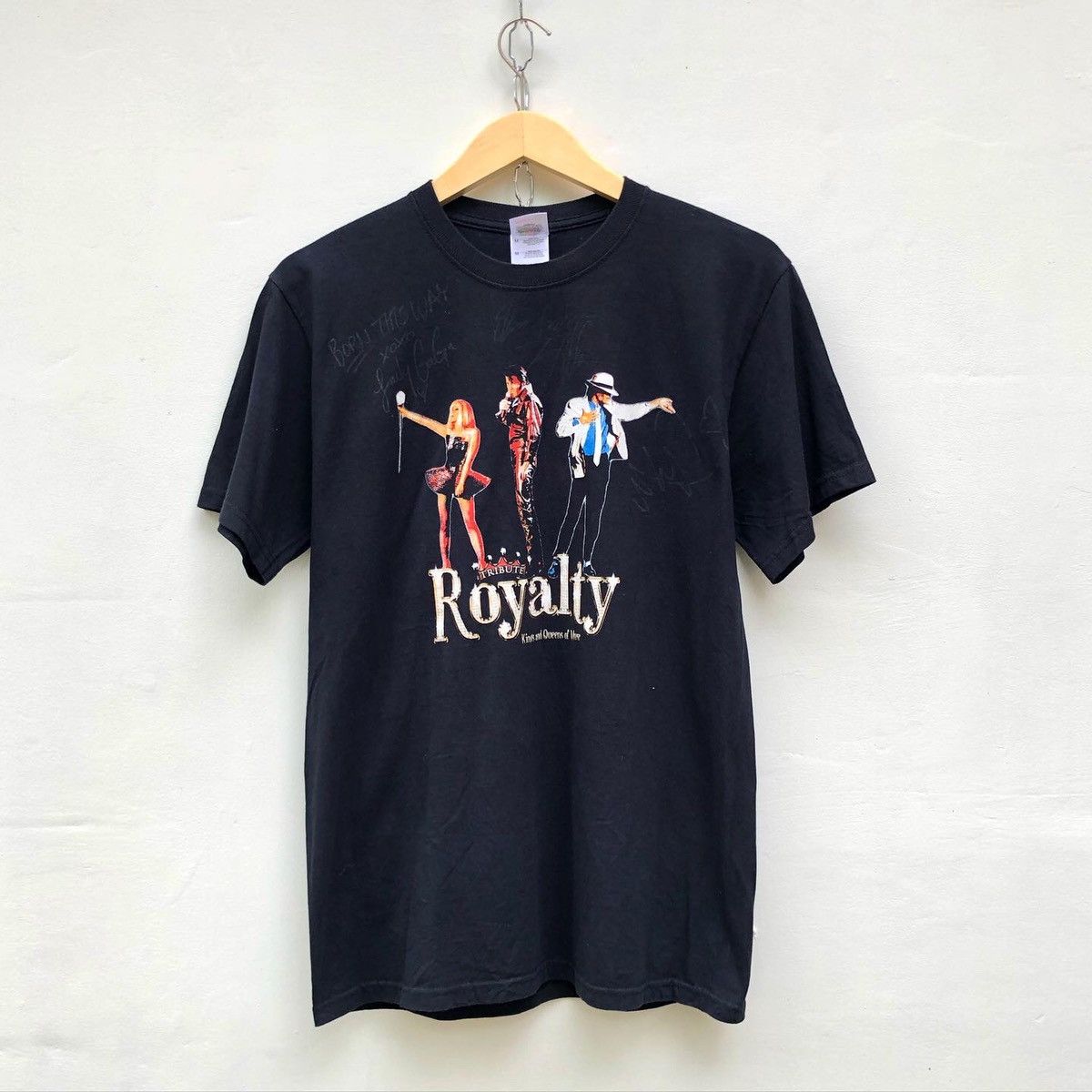 image of Band Tees Lady Gaga Tee With Real Signature in Black, Men's (Size Medium)
