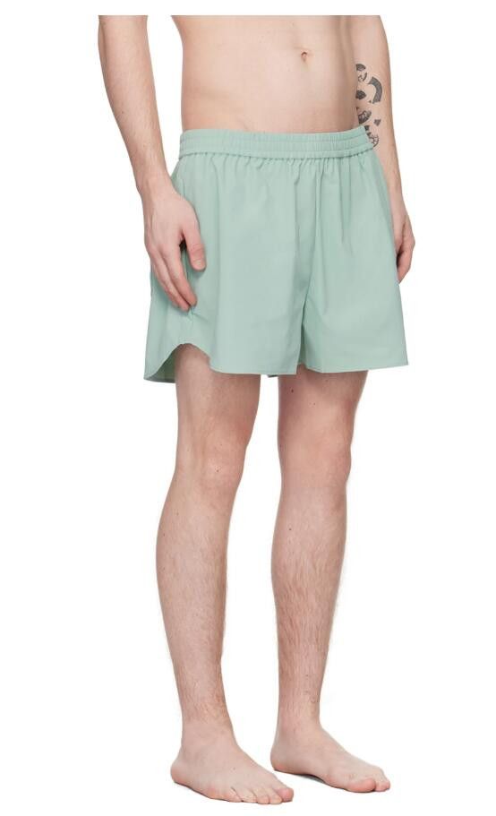 image of Ss23 Acne Studios Green Embroidered Swim Shorts 48, Men's (Size 32)