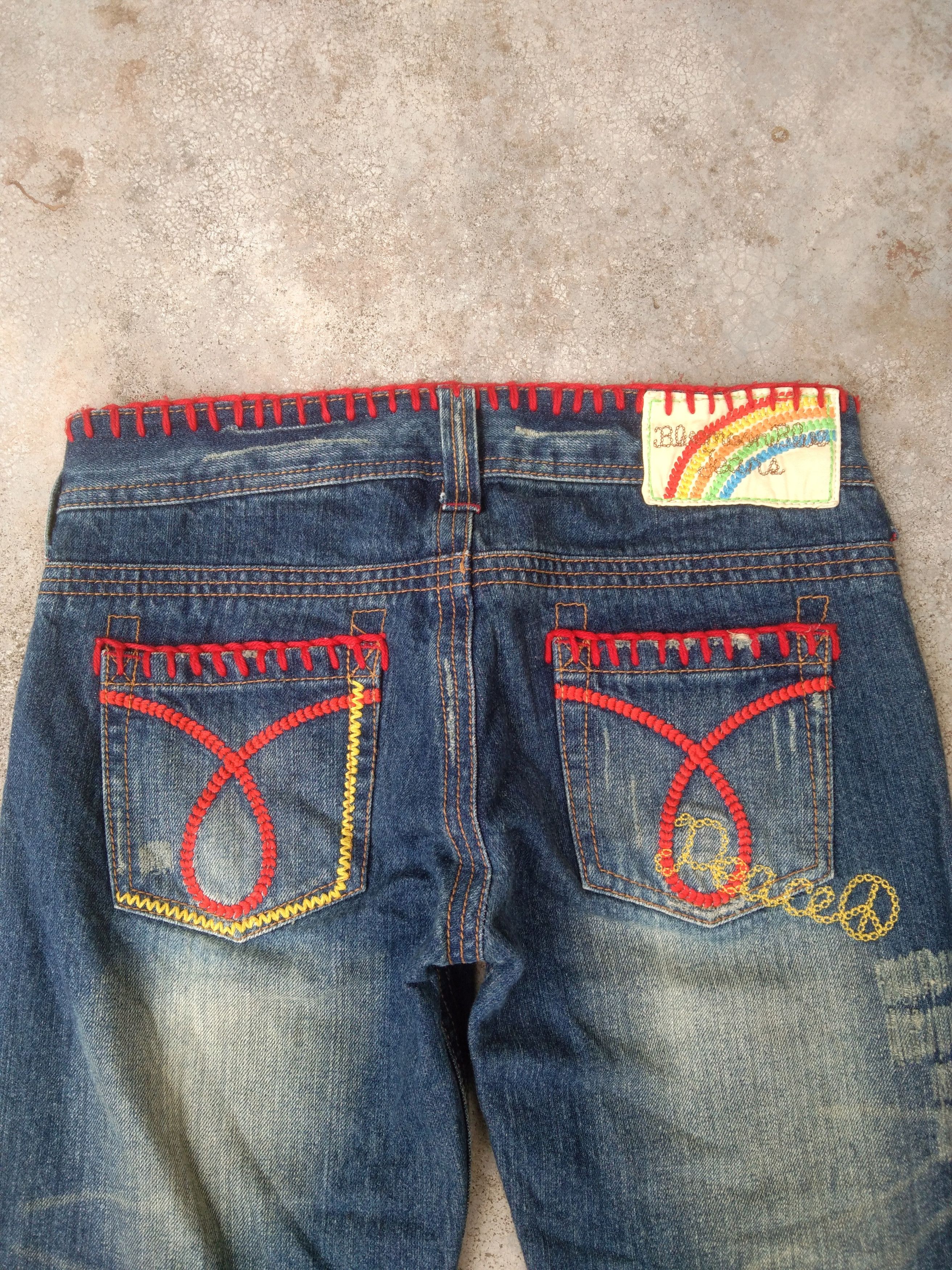 Japanese Brand Vintage Japanase Brand Jeans Blue Moon Blue Retro Punk Style Size US 29 - 4 Thumbnail