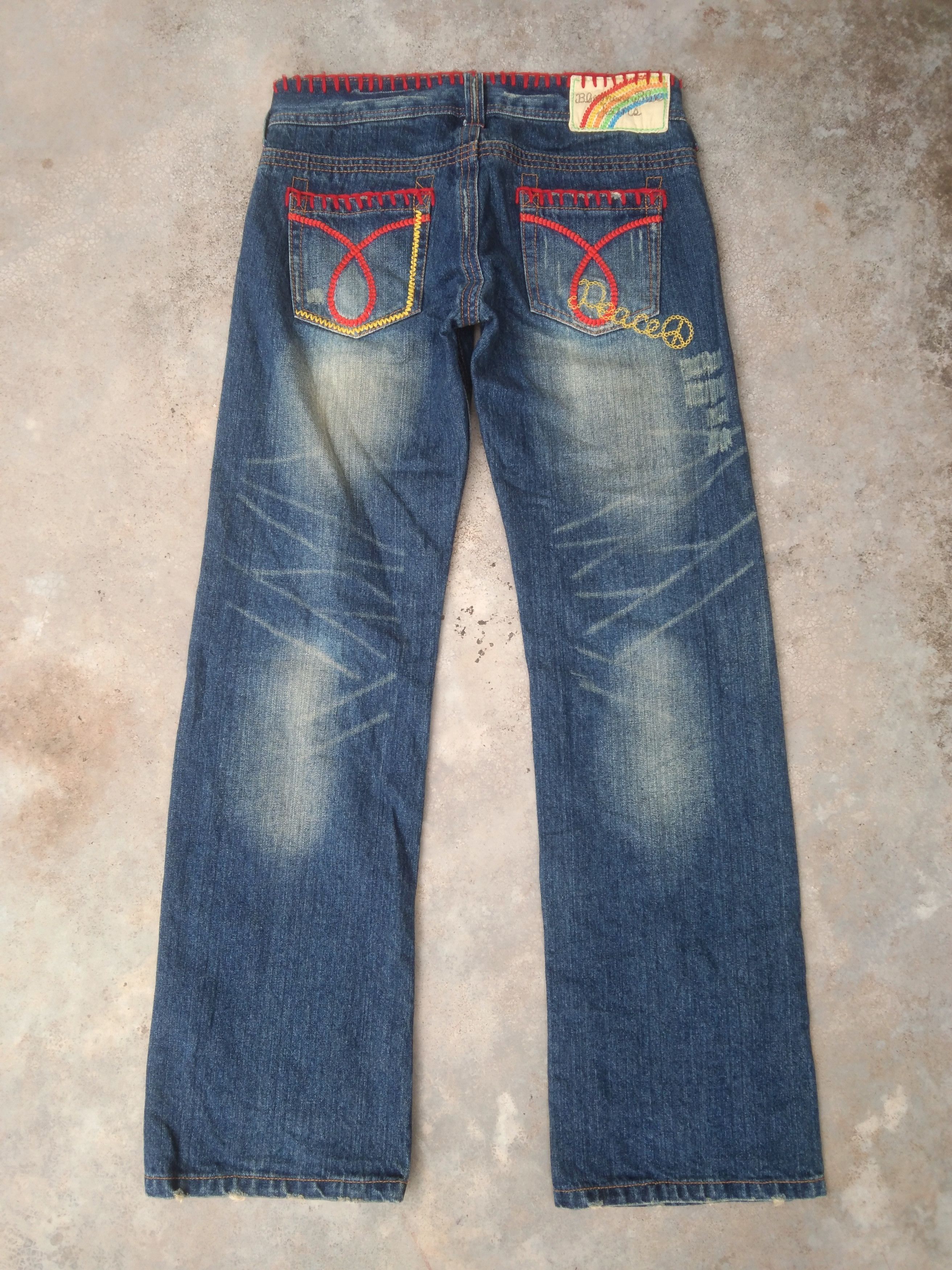 Japanese Brand Vintage Japanase Brand Jeans Blue Moon Blue Retro Punk Style Size US 29 - 2 Thumbnail