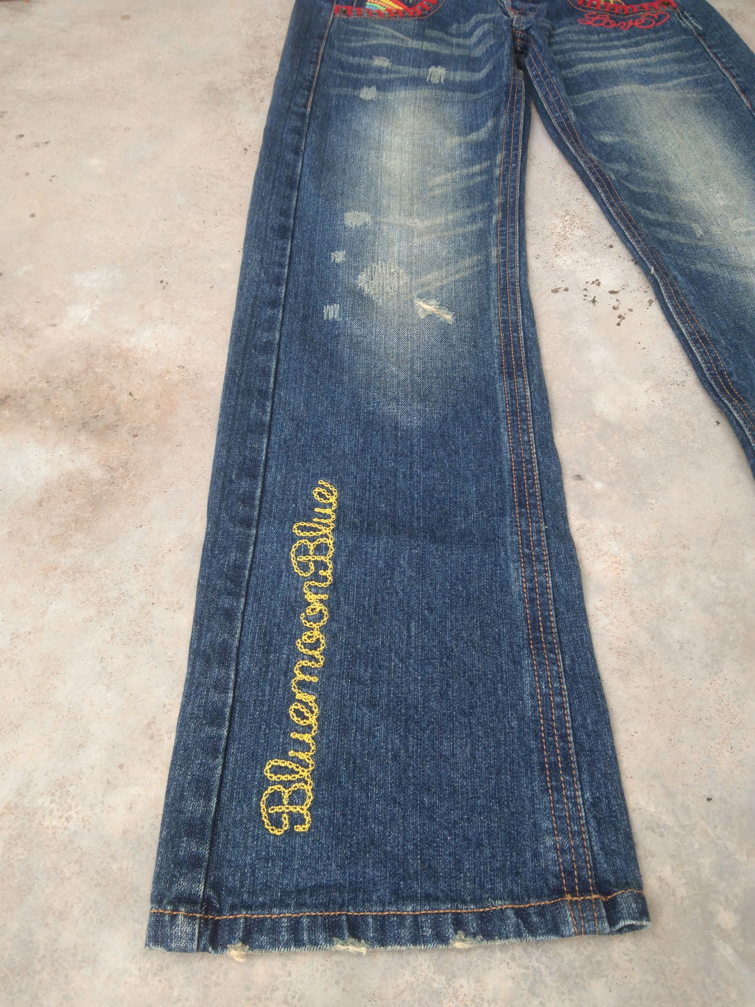 Japanese Brand Vintage Japanase Brand Jeans Blue Moon Blue Retro Punk Style Size US 29 - 5 Thumbnail