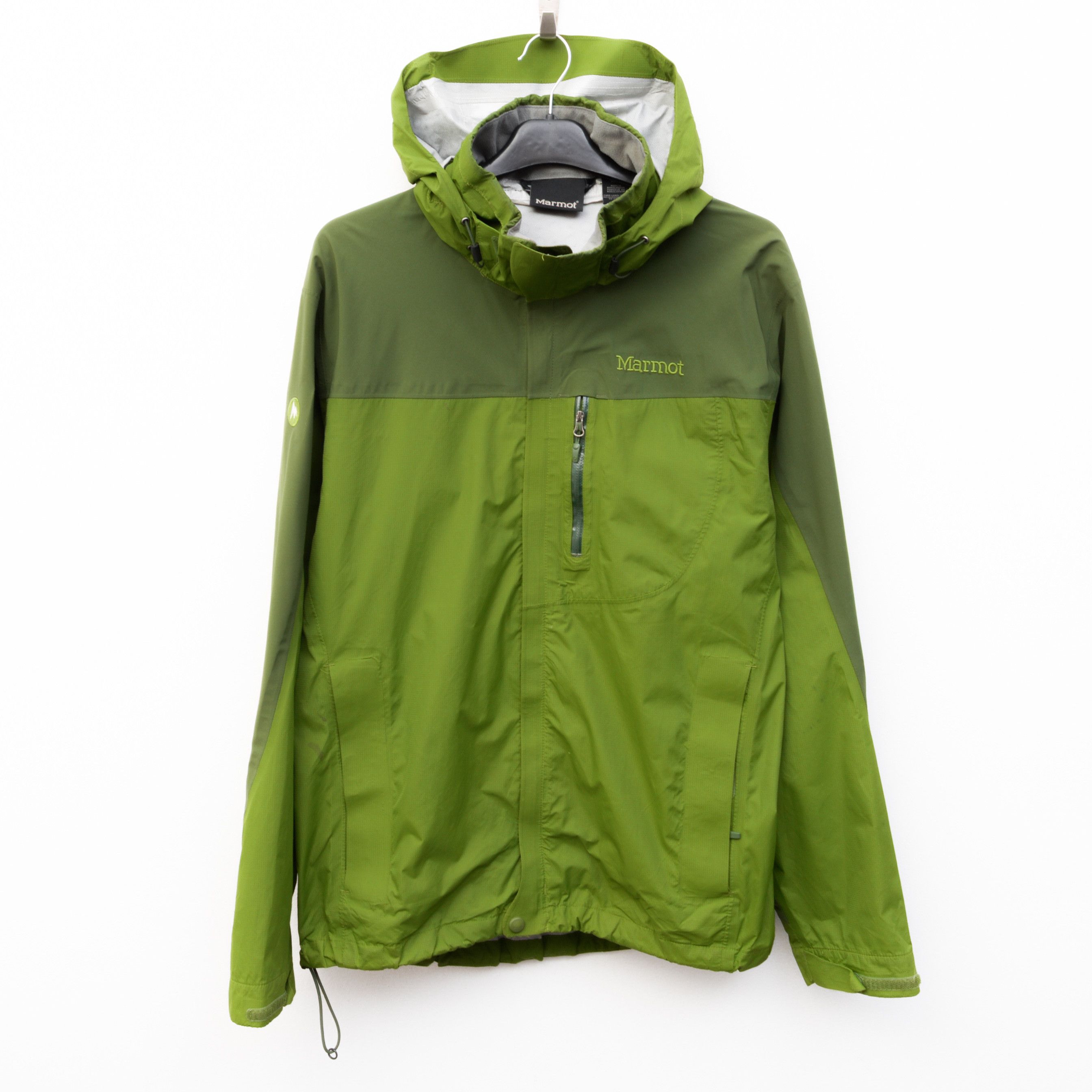 image of Marmot Jacket Coat Windbreaker Hooded Waterproof Outdoors in Green, Men's (Size Medium)
