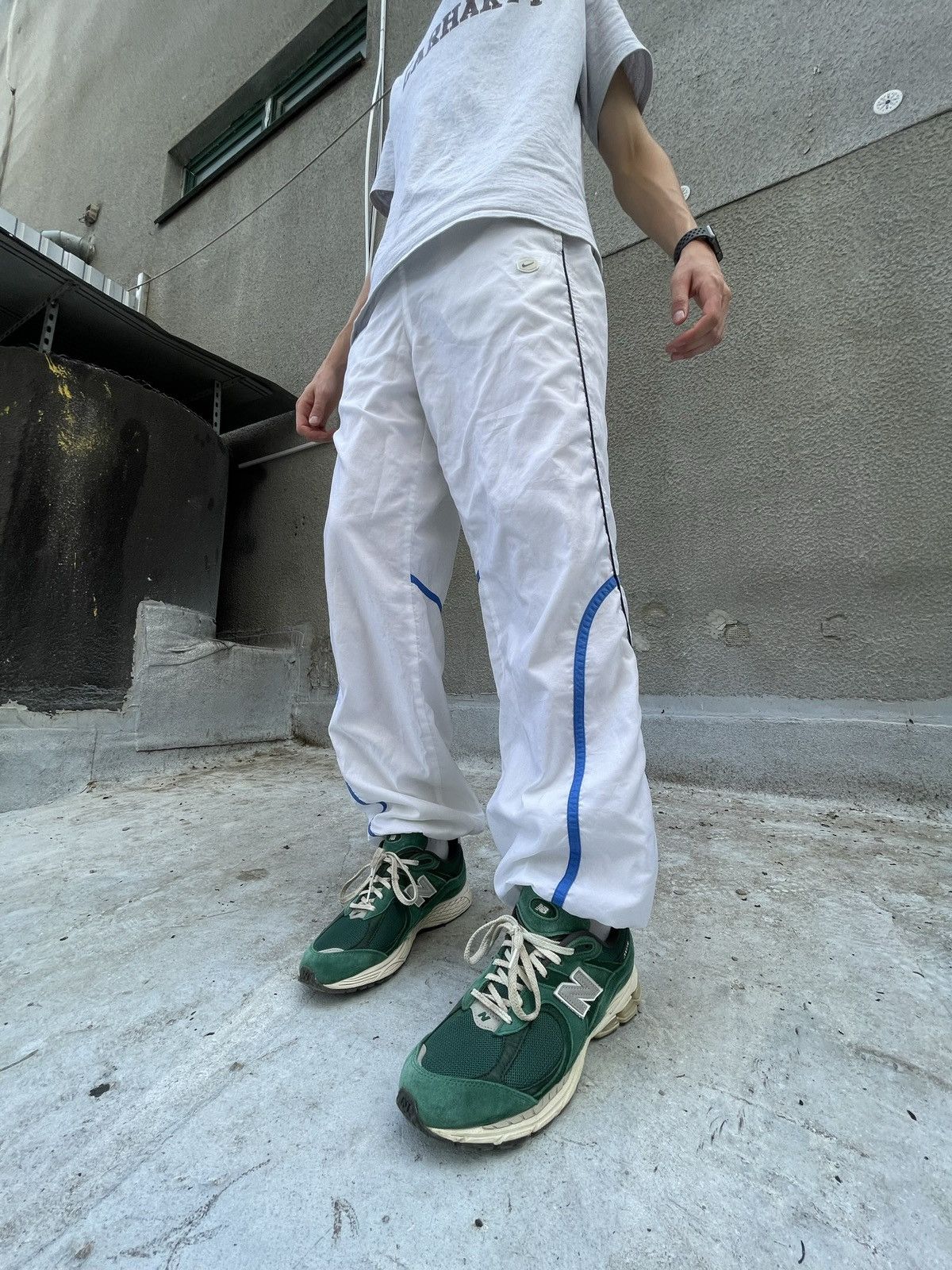 Nike × Vintage Vintage Nike tn track pants white Size US 33 - 12 Thumbnail