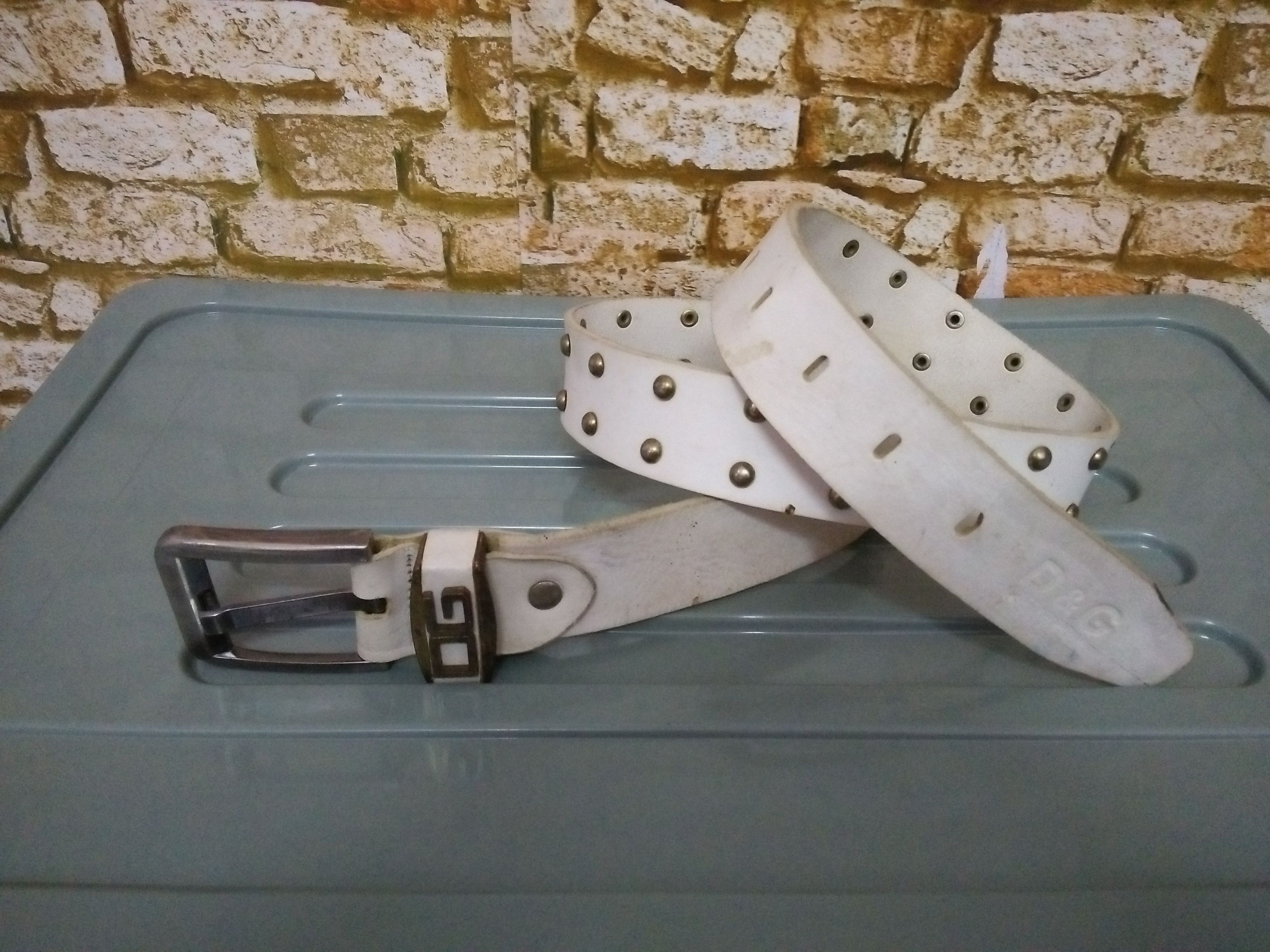 DOLCE GABBANA D&G BELT LEATHER WHITE (B376)