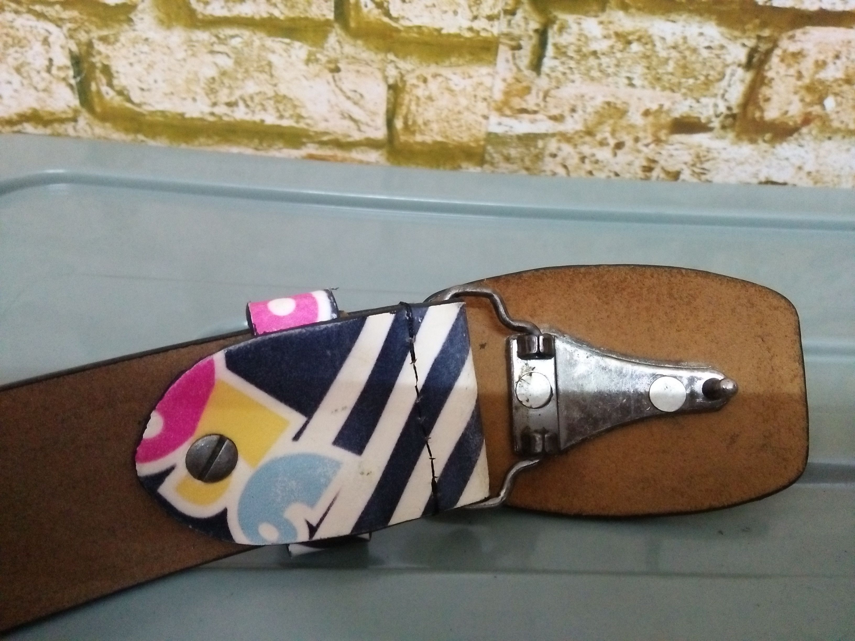 Other 90s CO&LU LEATHER BELT 1998 FESTIVAL ,MONOGRAM (B381) Size ONE SIZE - 4 Thumbnail