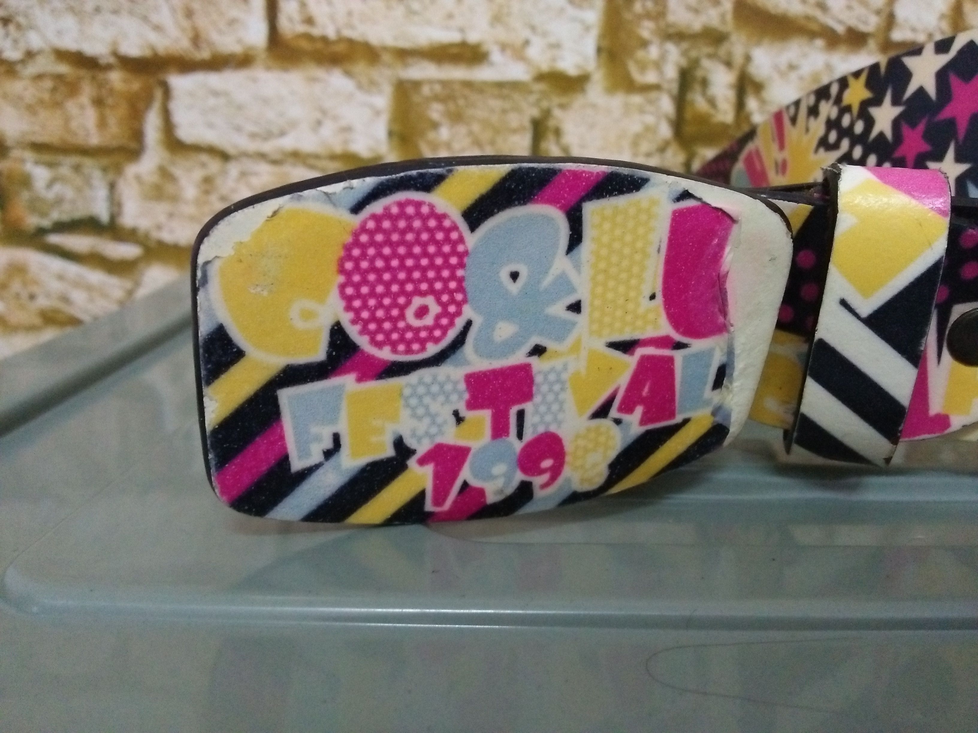 Other 90s CO&LU LEATHER BELT 1998 FESTIVAL ,MONOGRAM (B381) Size ONE SIZE - 2 Thumbnail