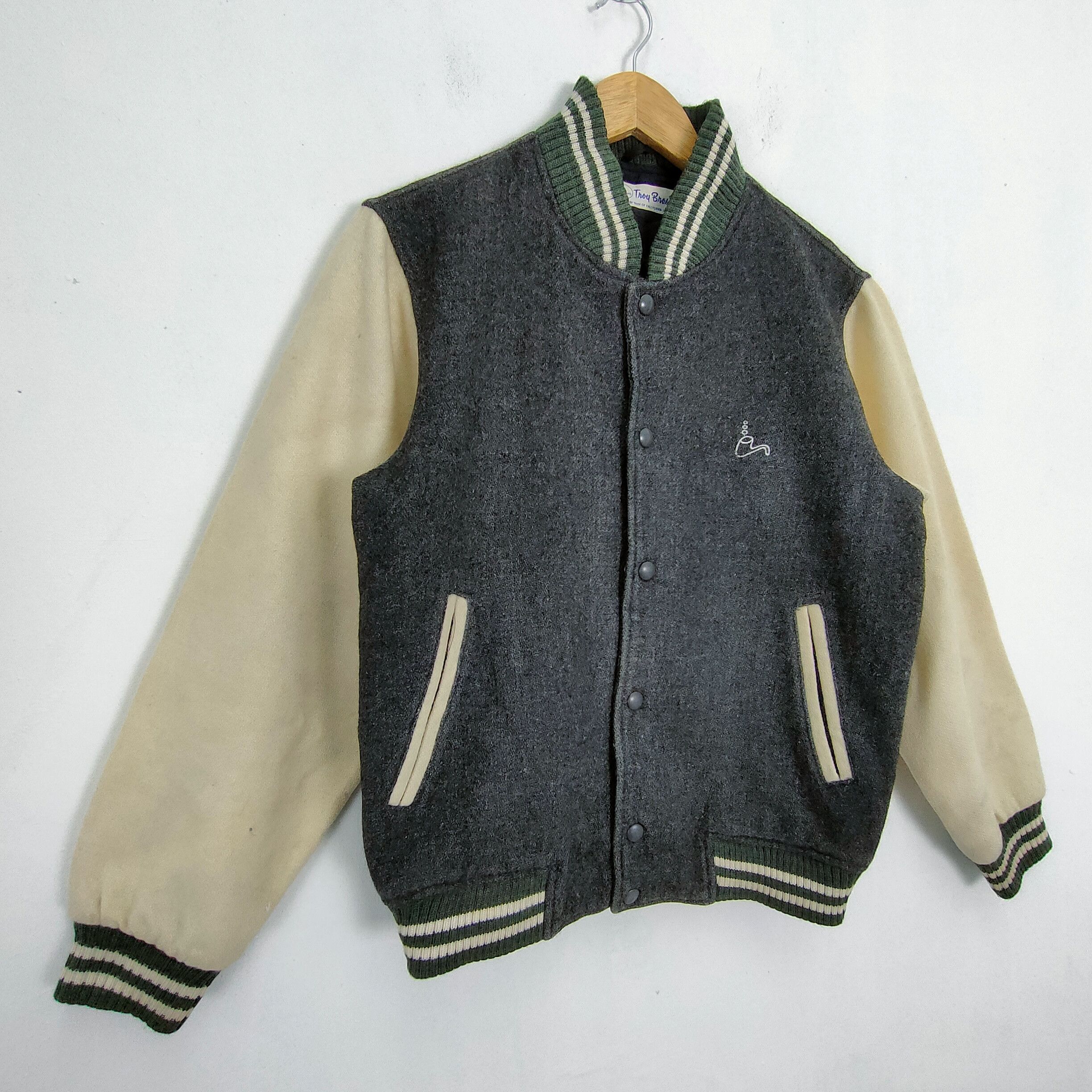 Vintage TROY BROS WOOL VARSITY JACKET Size US M / EU 48-50 / 2 - 2 Thumbnail