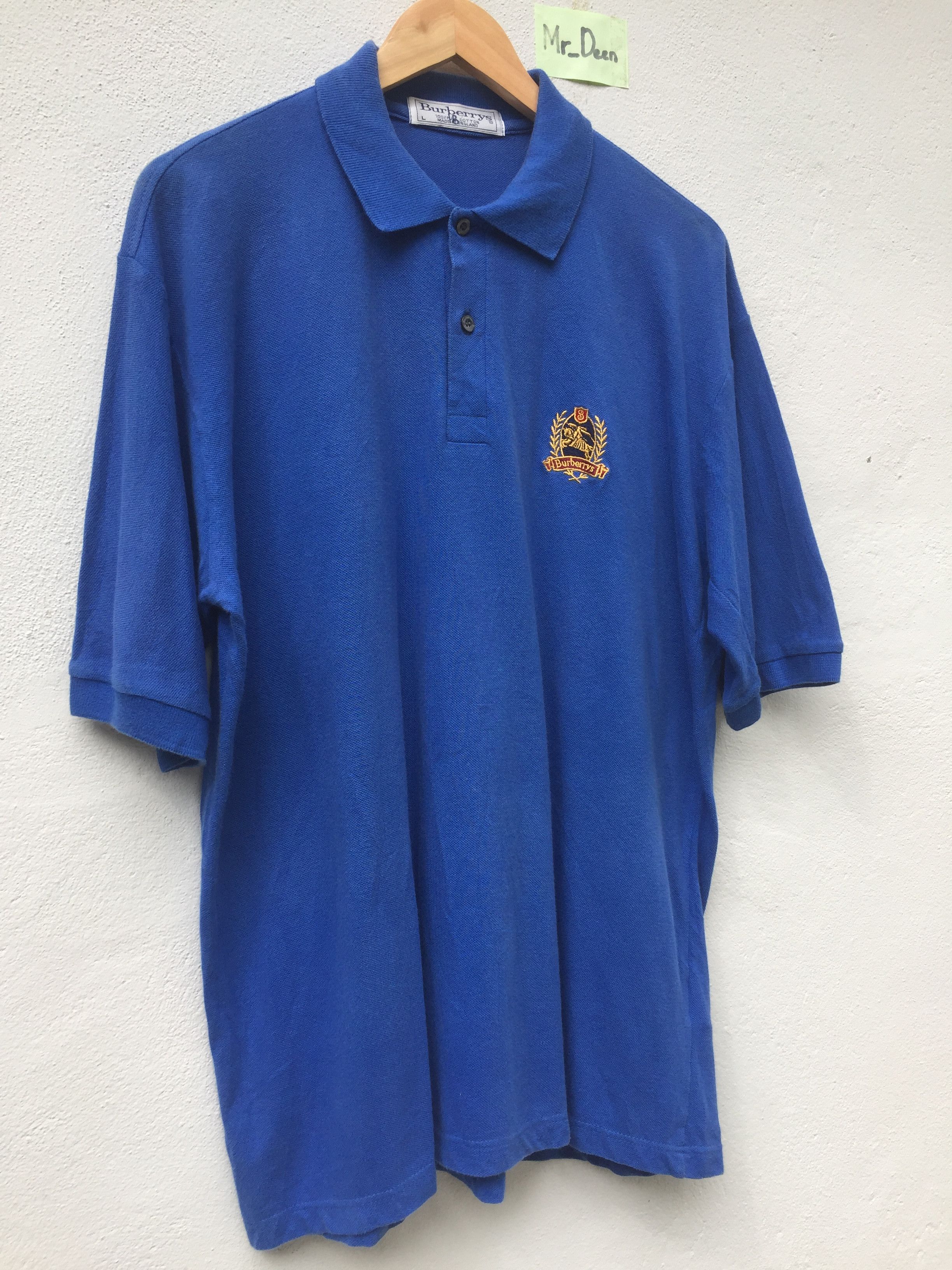 Burberry Vintage 90s Burberry's Polo Shirt Made in England Size US L / EU 52-54 / 3 - 2 Thumbnail