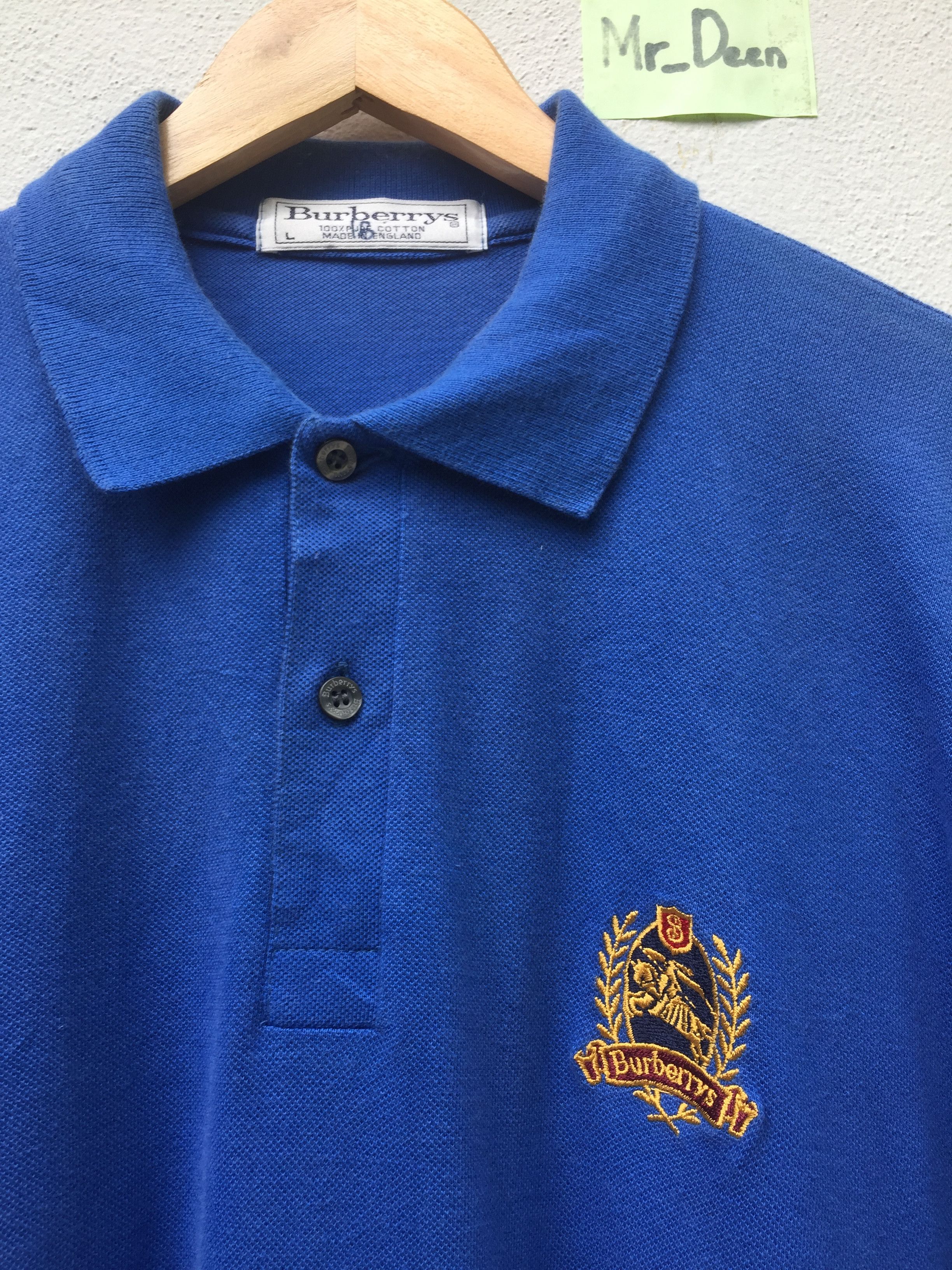Burberry Vintage 90s Burberry's Polo Shirt Made in England Size US L / EU 52-54 / 3 - 5 Thumbnail