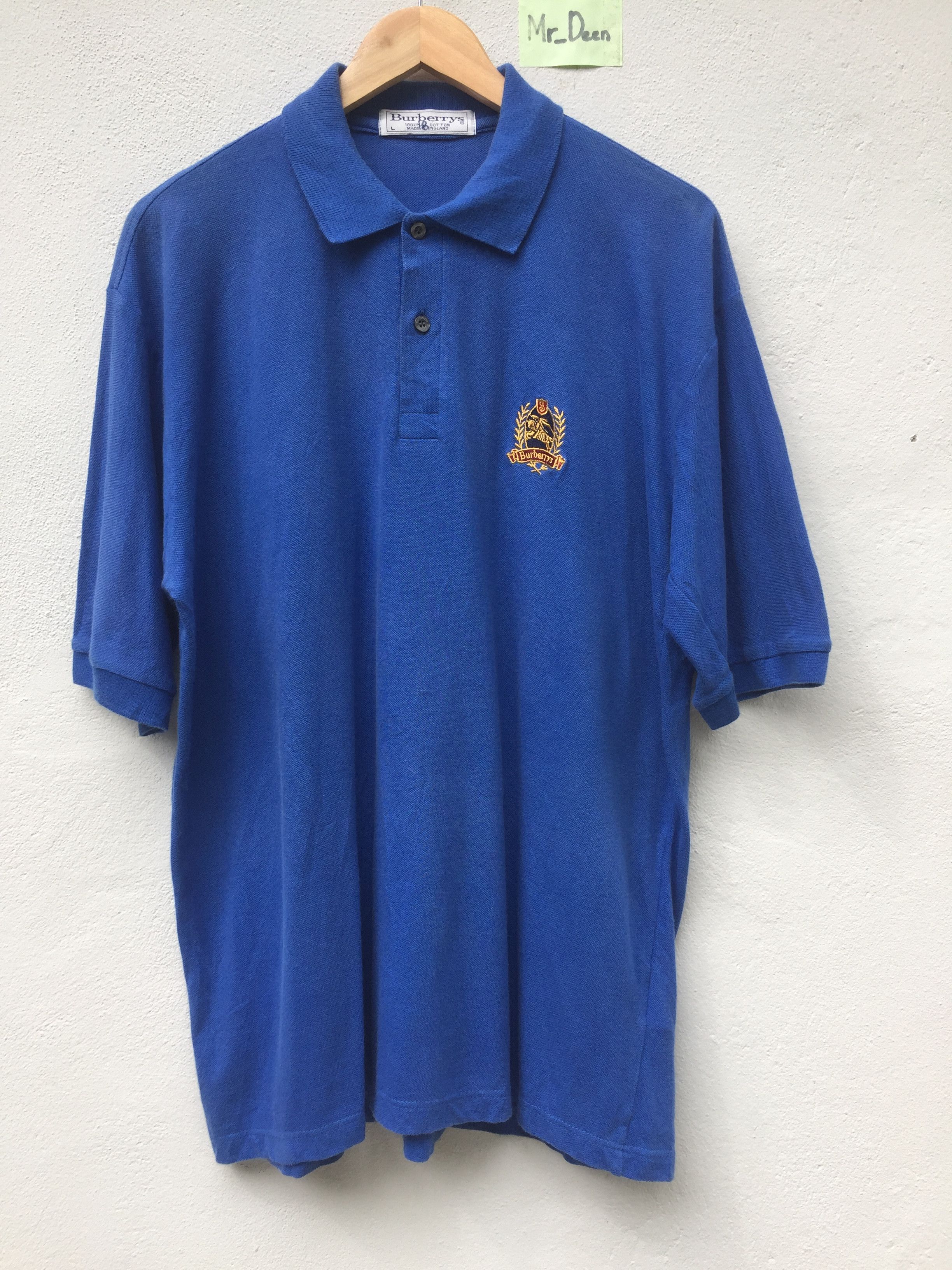 Burberry Vintage 90s Burberry's Polo Shirt Made in England Size US L / EU 52-54 / 3 - 1 Thumbnail