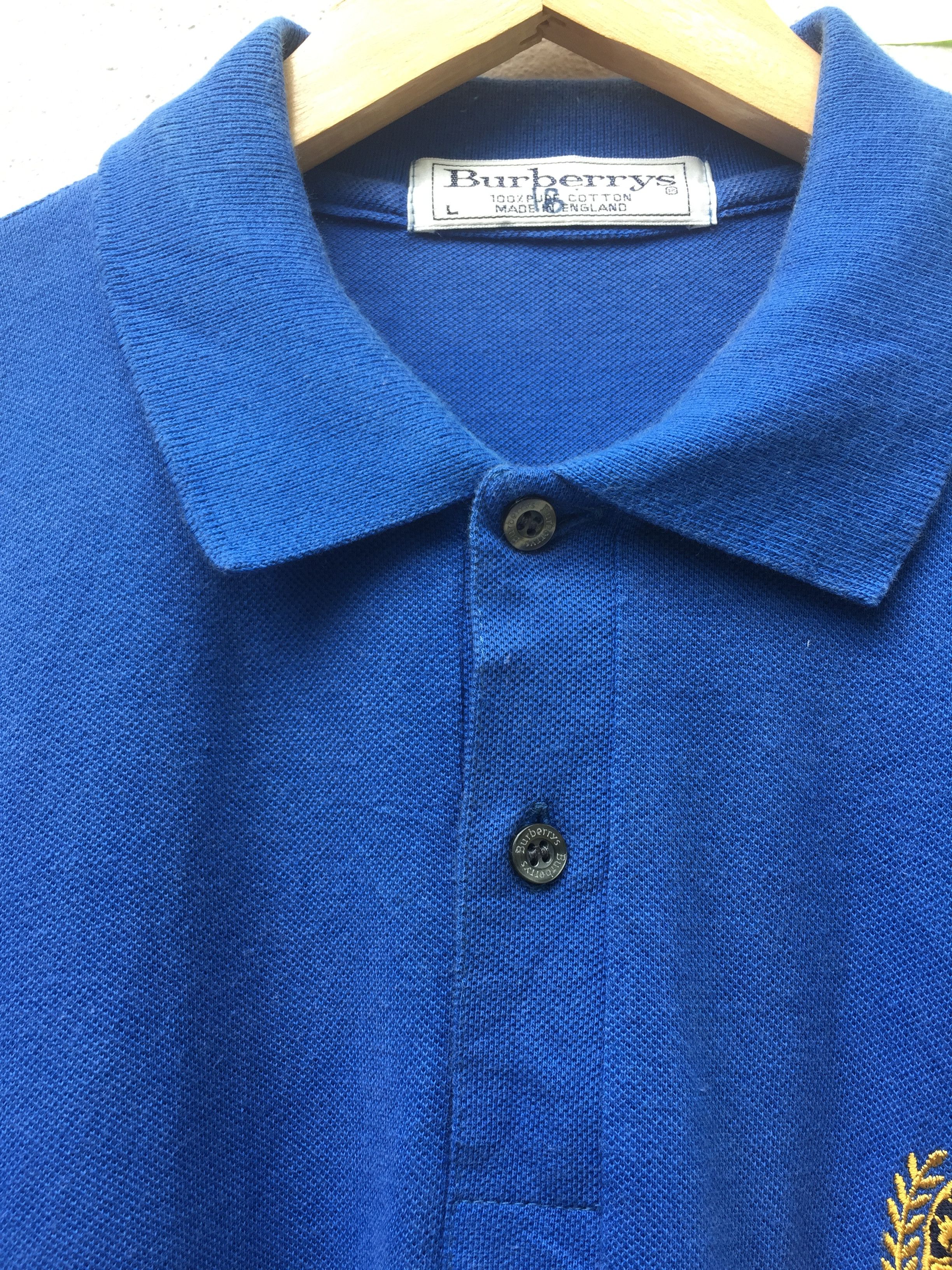 Burberry Vintage 90s Burberry's Polo Shirt Made in England Size US L / EU 52-54 / 3 - 6 Thumbnail