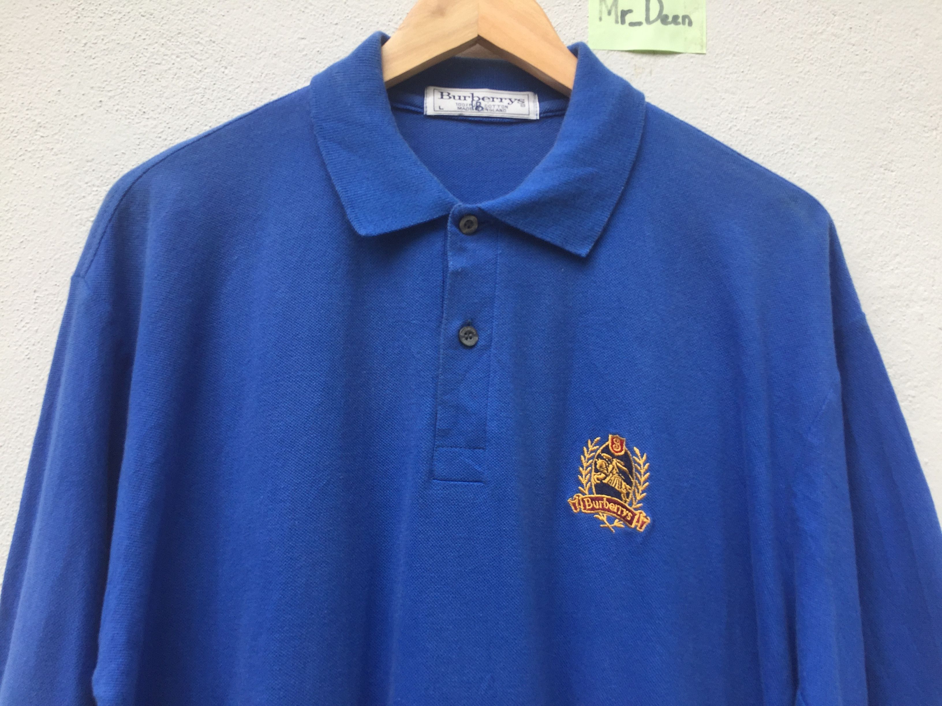 Burberry Vintage 90s Burberry's Polo Shirt Made in England Size US L / EU 52-54 / 3 - 4 Thumbnail